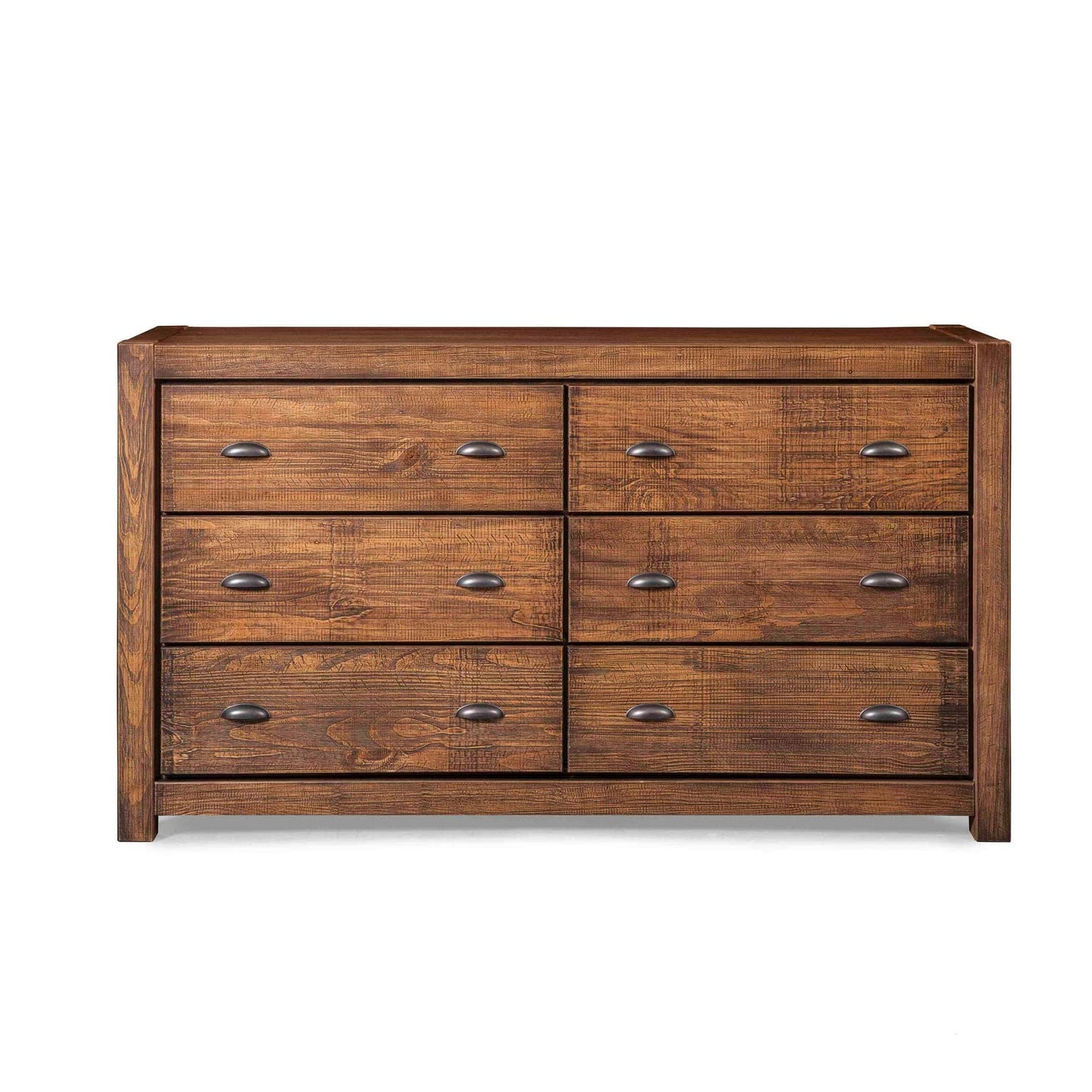 Grain Wood Furniture Montauk 6-Drawer Dresser, Solid Wood with a Farmhouse Black Finish