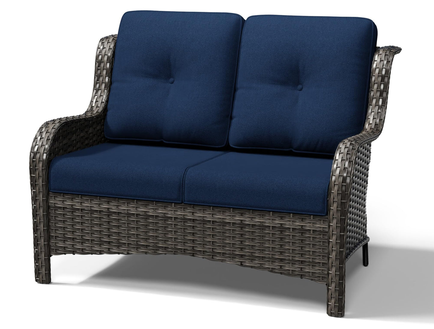 Joyside Outdoor Patio Couch,Outdoor Wicker Loveseat with High Back, Deep Seating, Wide Armrest, Thickened Cushions, Patio Loveseat for Deck, Porch Use