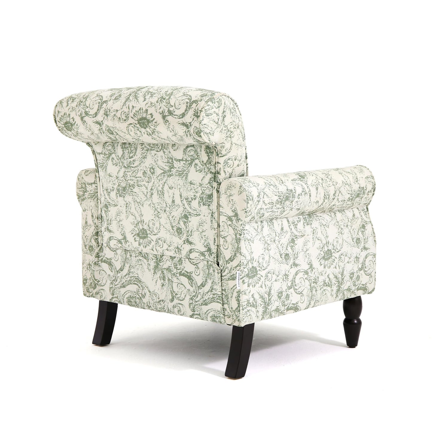 Wingback Accent Chairs Set of 2, Mid-Century Modern Upholstered Armchair Living Room Chair with Nailhead Trim & Rolled Armrest, Comfy Lounge Chair Single Sofa Chair for Bedroom, Light Blue