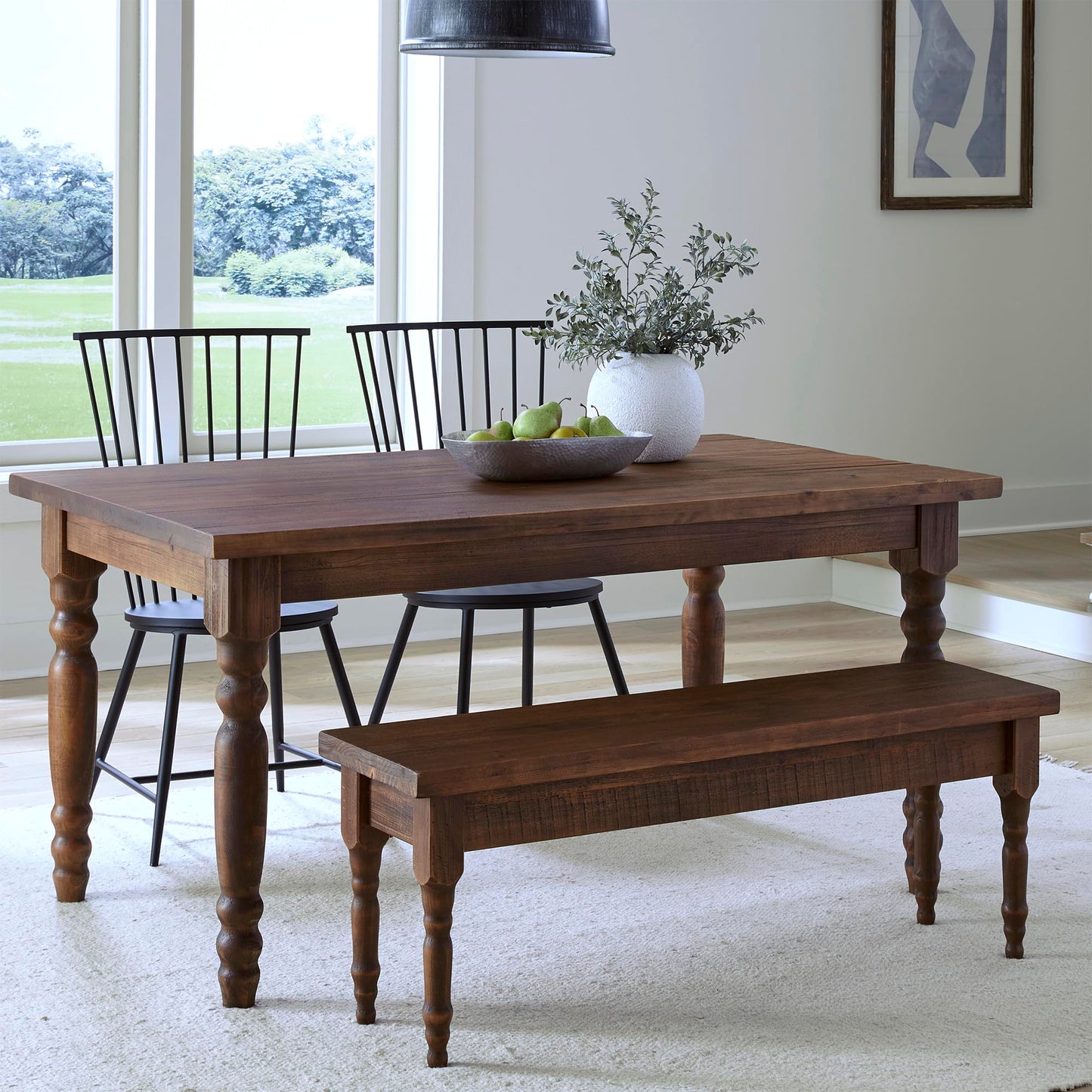 Grain Wood Furniture Valerie Original Solid Wood 63" Dining Table, Barnwood