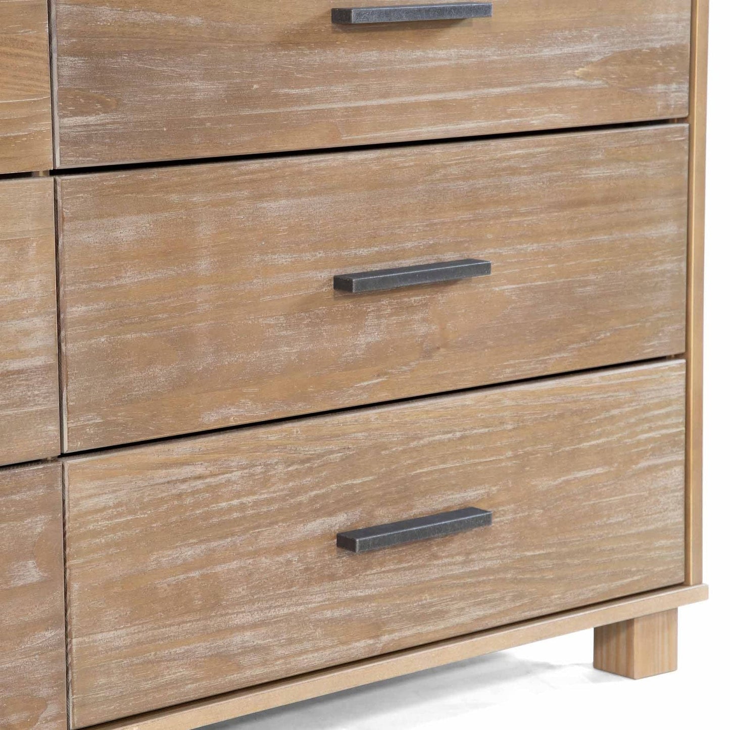 Grain Wood Furniture Loft 6-Drawer Dresser, Solid Wood with Weathered Pine Finish