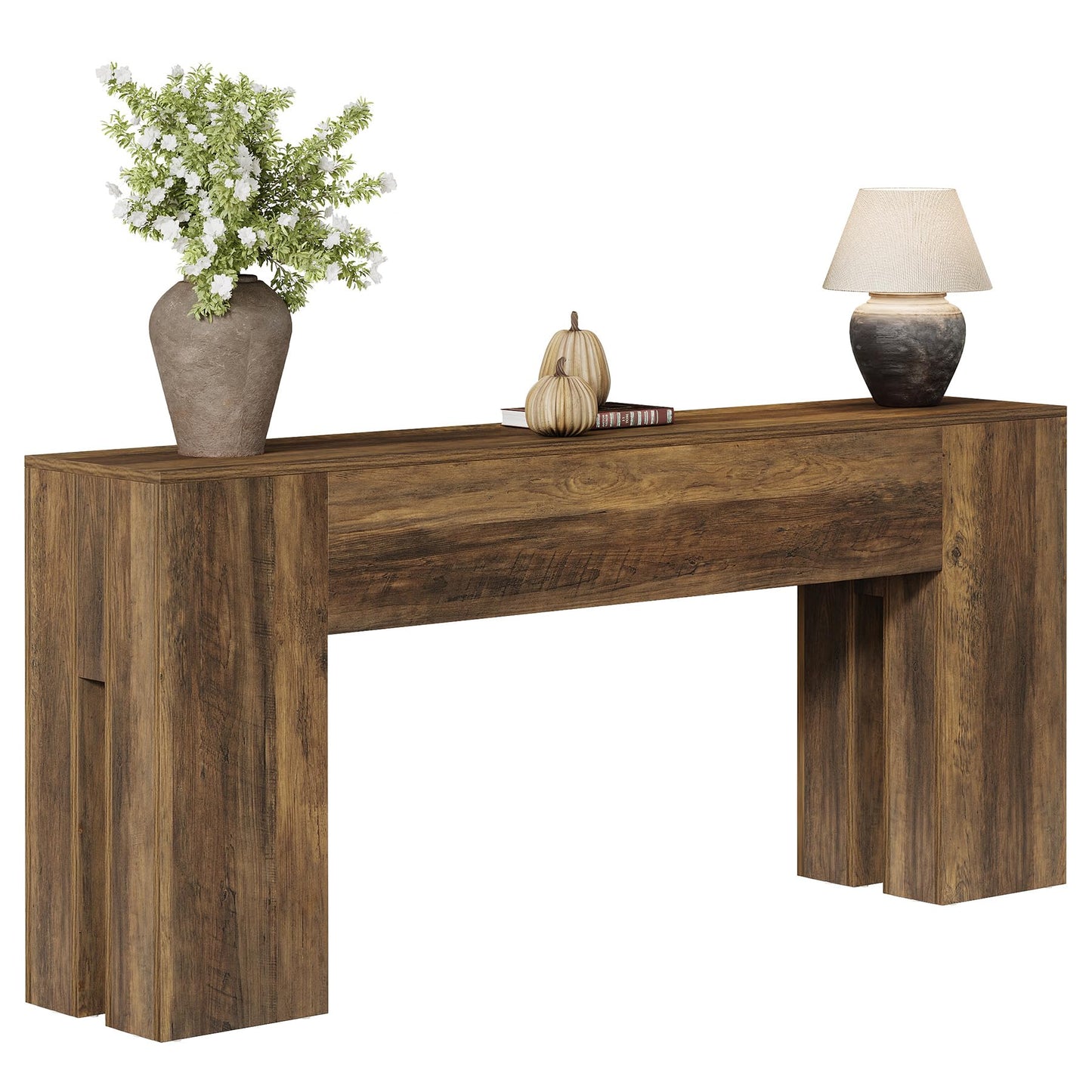 Tribesigns 71-Inch Long Console Table for Entryway, Farmhouse Sofa Console Behind Couch, Entry Table for Hallway, Foyer, Living Room, Black