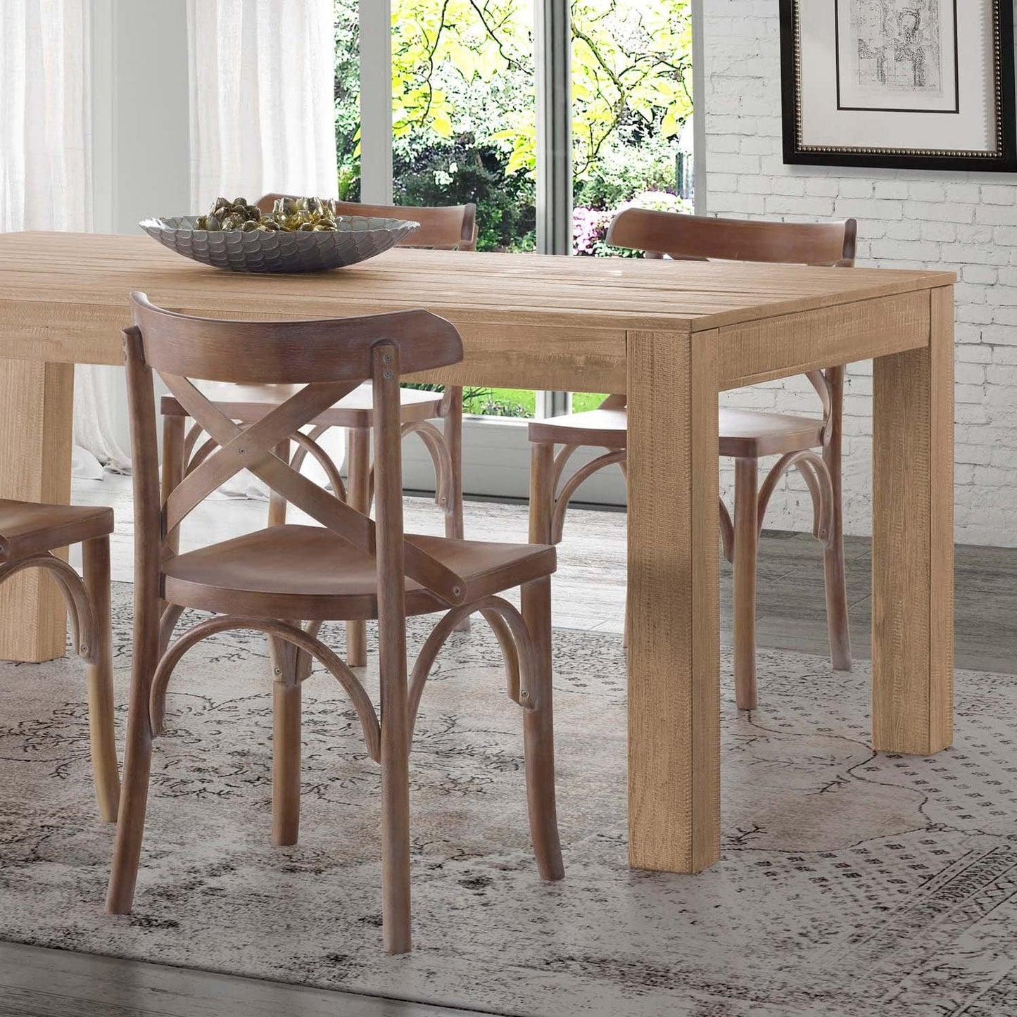 Montauk Solid Wood 63" Dining Table with a Rustic Walnut Finish