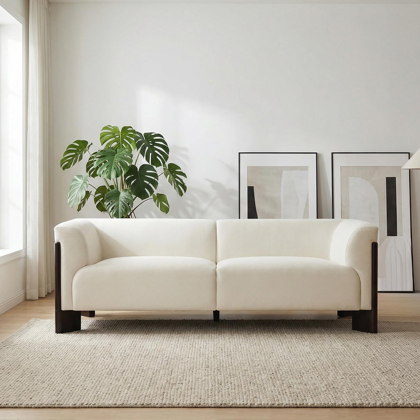 81" Loveseat Sofa Couch, 2 Seater Sofa Couches with Wood Legs and Armrest, Comfy Thick Cushion Upholstered Lounge Loveseat Sofa Chair for Living Room Office, Chenille Fabric, Gray