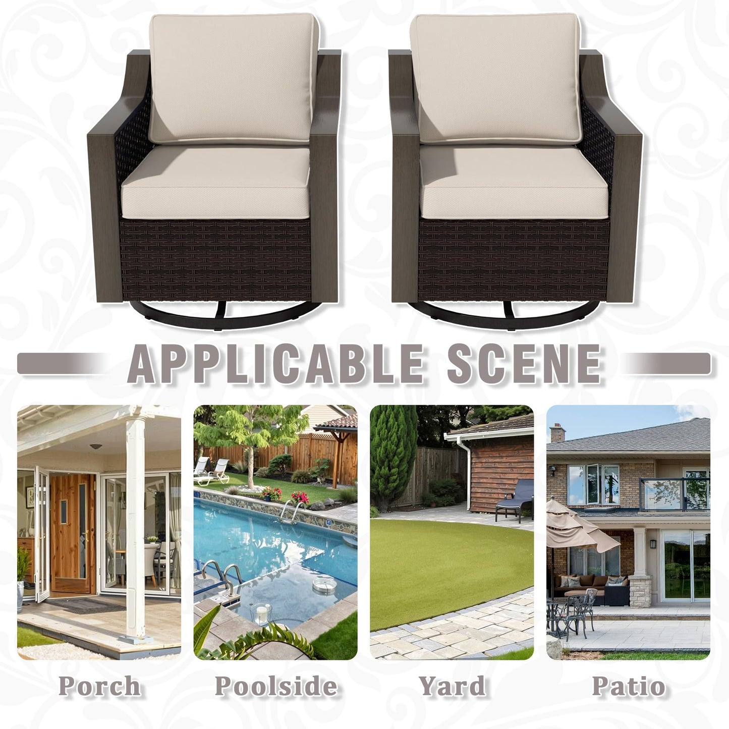 74 Inch Patio 3-Seater Sofa,PE Wicker Outdoor Lounge with Thick Removable Water-Resistant Cushions, Rust-Proof Steel Frame, 900LBS Capacity, Beige