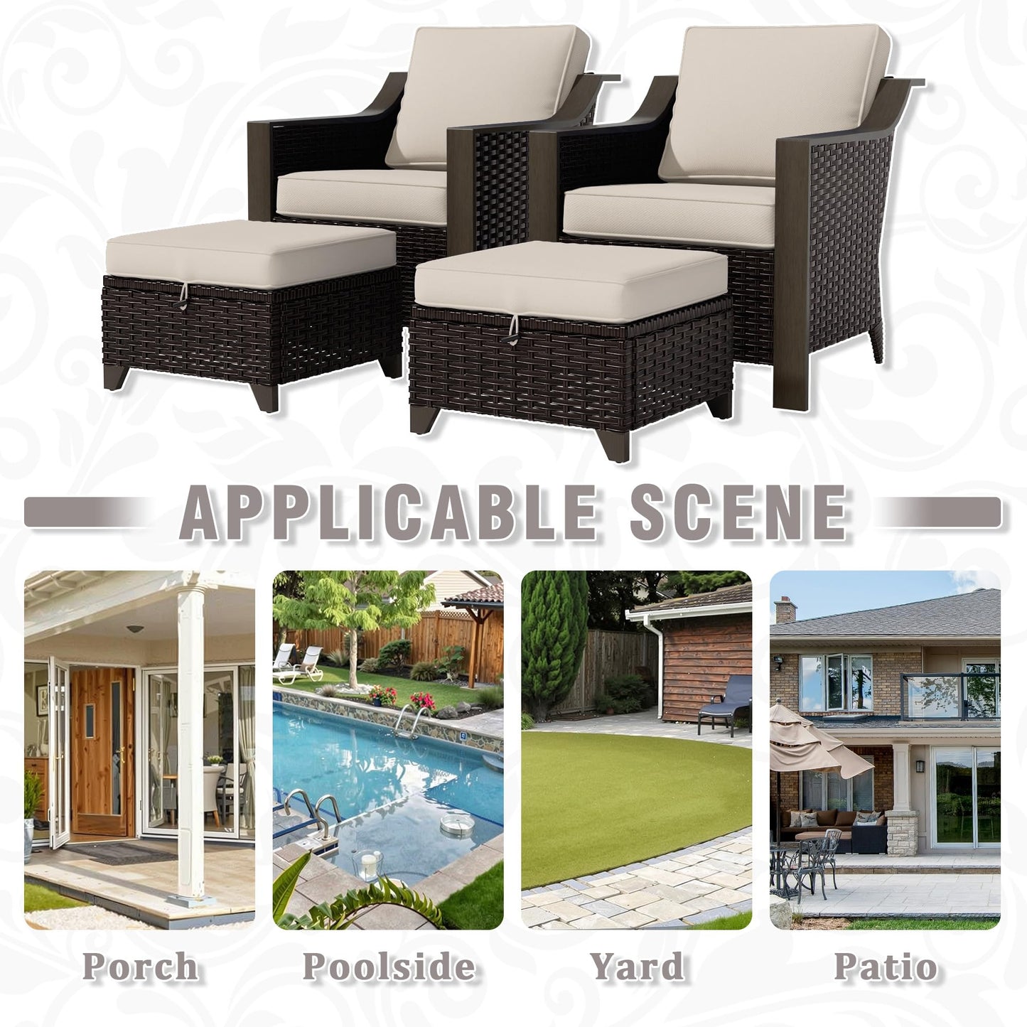 74 Inch Patio 3-Seater Sofa,PE Wicker Outdoor Lounge with Thick Removable Water-Resistant Cushions, Rust-Proof Steel Frame, 900LBS Capacity, Beige