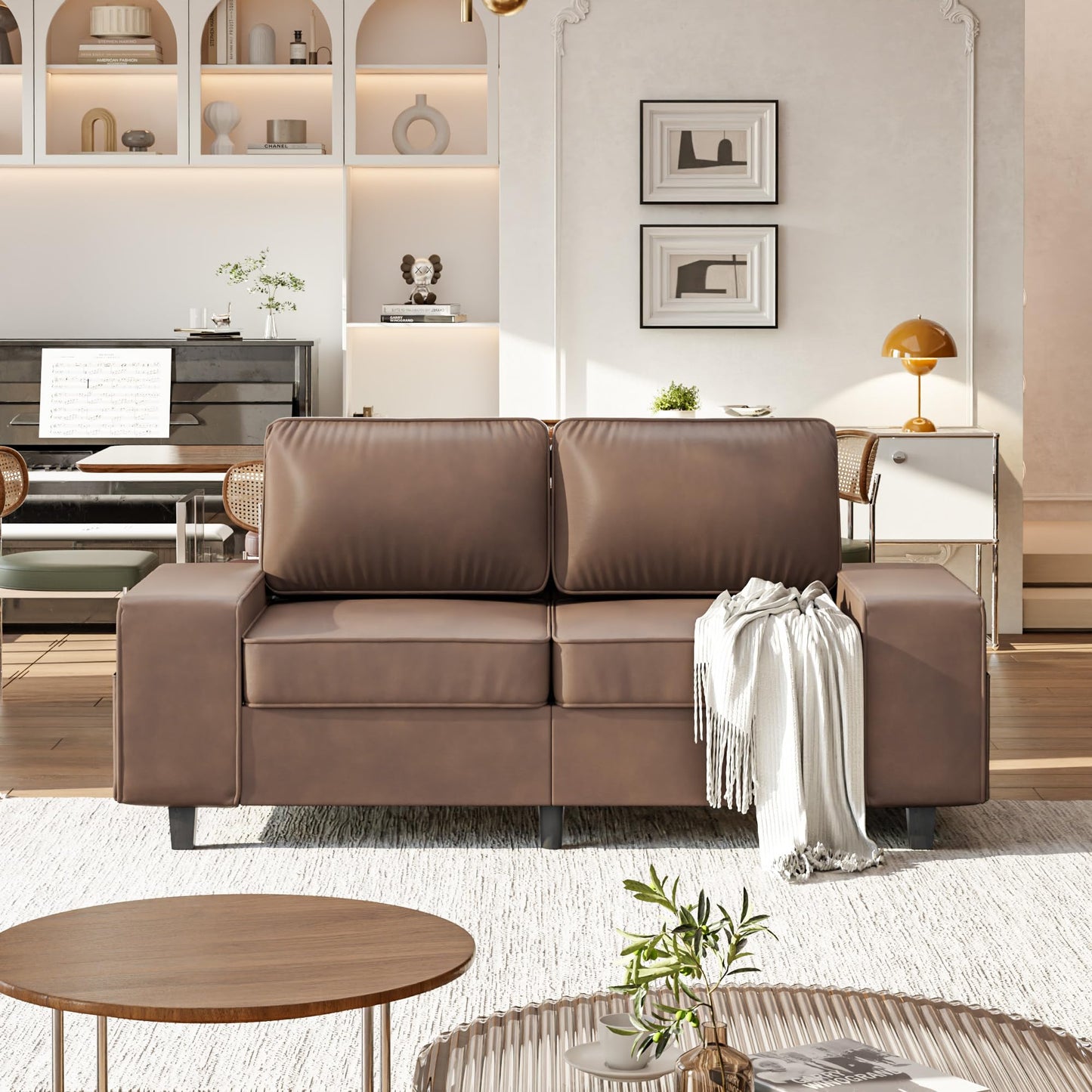 71" Loveseat Sofa for Living Room, Deep Seat Mid Century Modern Chenille Fabric 2 Love Seat Couch Love Seats for Small Space,Living Room,Studio,Apartment