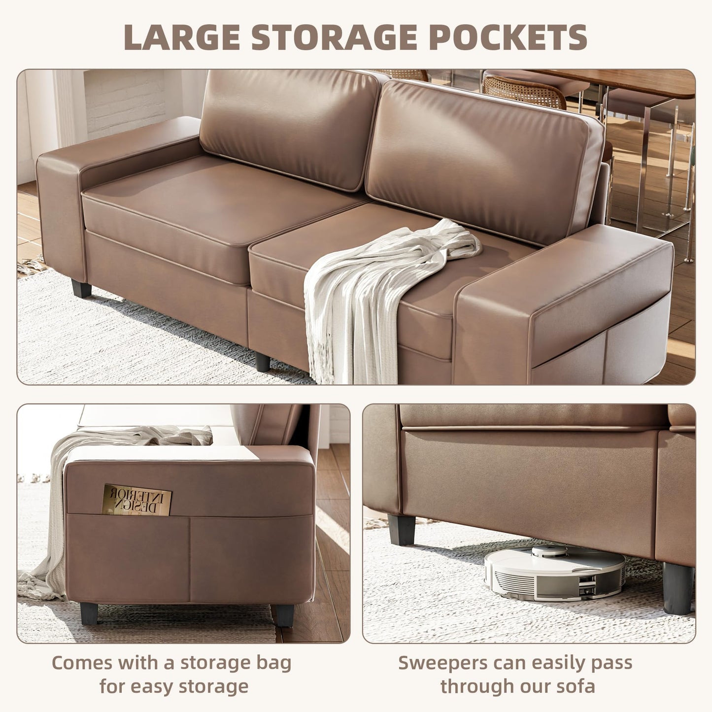 71" Loveseat Sofa for Living Room, Deep Seat Mid Century Modern Chenille Fabric 2 Love Seat Couch Love Seats for Small Space,Living Room,Studio,Apartment