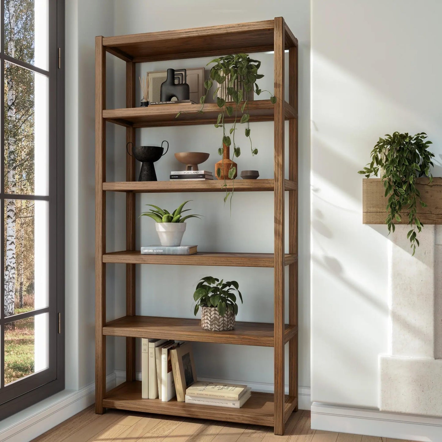Grain Wood Furniture Greenport 72" Bookcase - Brushed Walnut