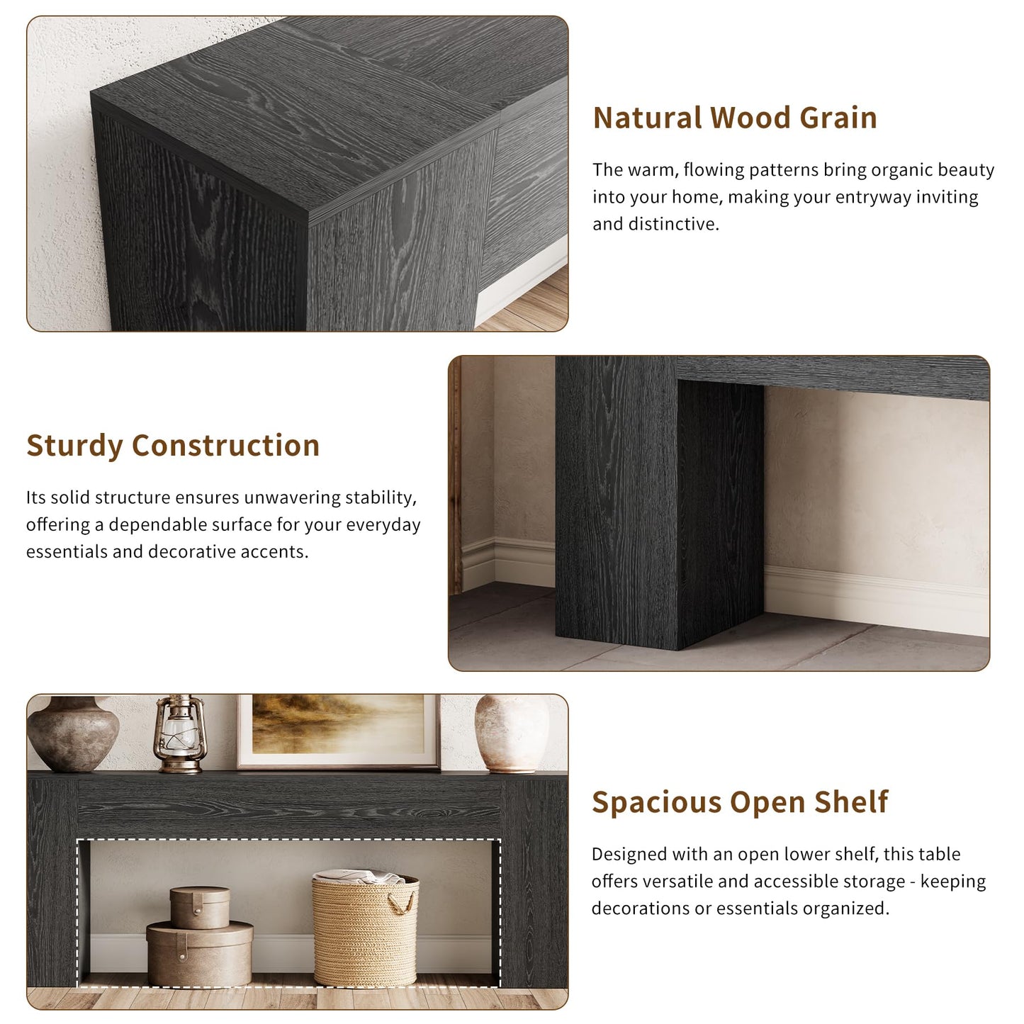 Epecoya Extra Long Console Tables for Entryway 86-Inch, Farmhouse Couch Table Behind Sofa Wooden, Modern Entryway Table for Entrance, Hallway, Living Room, Apartment, Natural Oak Brown