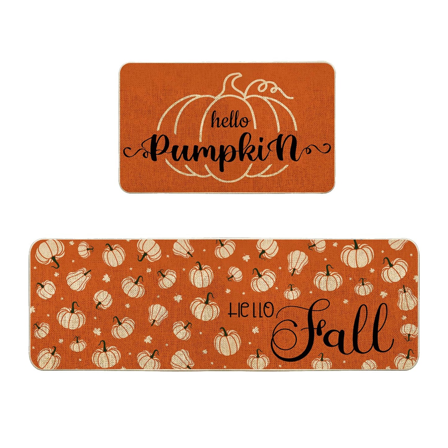 VAKADO Fall Outdoor Welcome Door Mat for Front Door Entrance Classroom Farmhouse Doormat Non-Slip Rubber Backing Autumn Entrance Rug Easy to Clean 17x29 Inch,Black White Buffalo Check Plaid