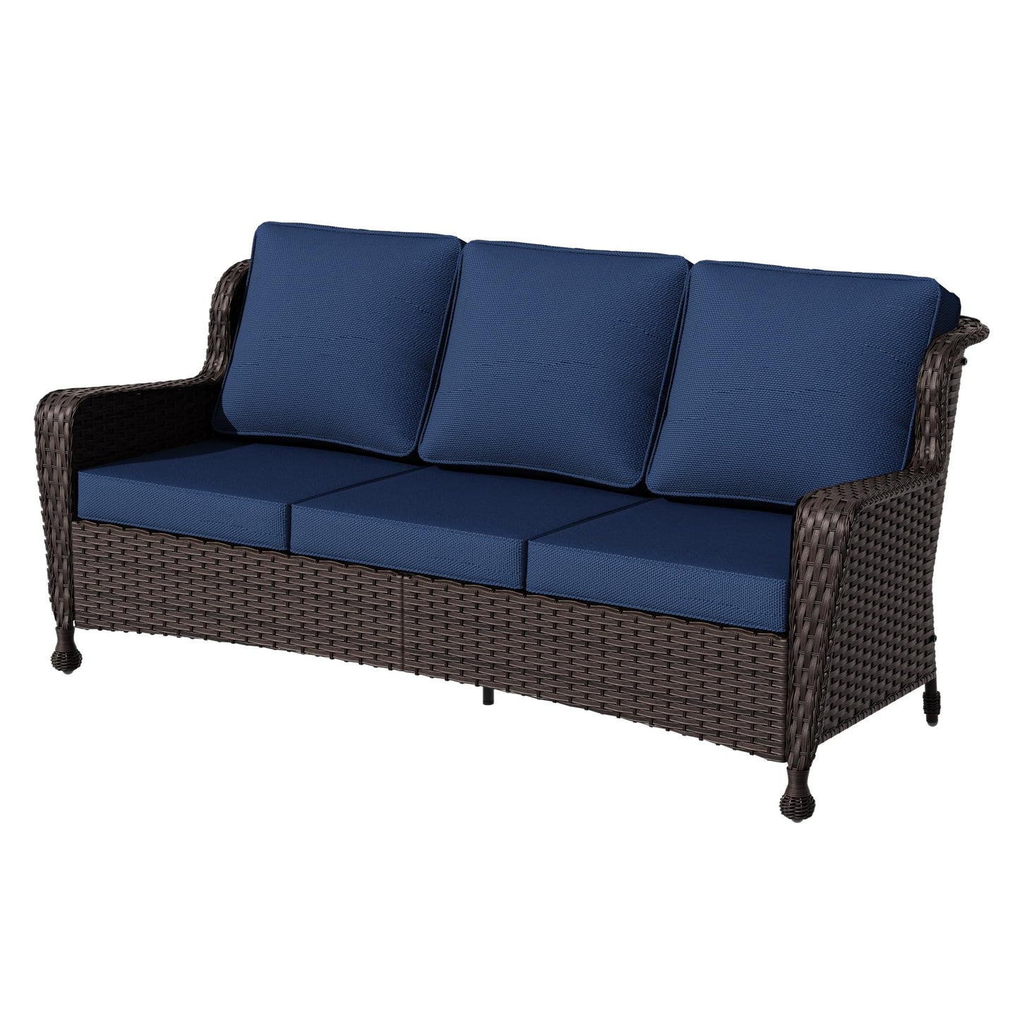 Wicker Patio Loveseat, All-Weather Rattan 2-Seat Sofa with Cushions, Outdoor Patio Furniture Set for Patio, Balcony, Backyard, Deck, Poolside