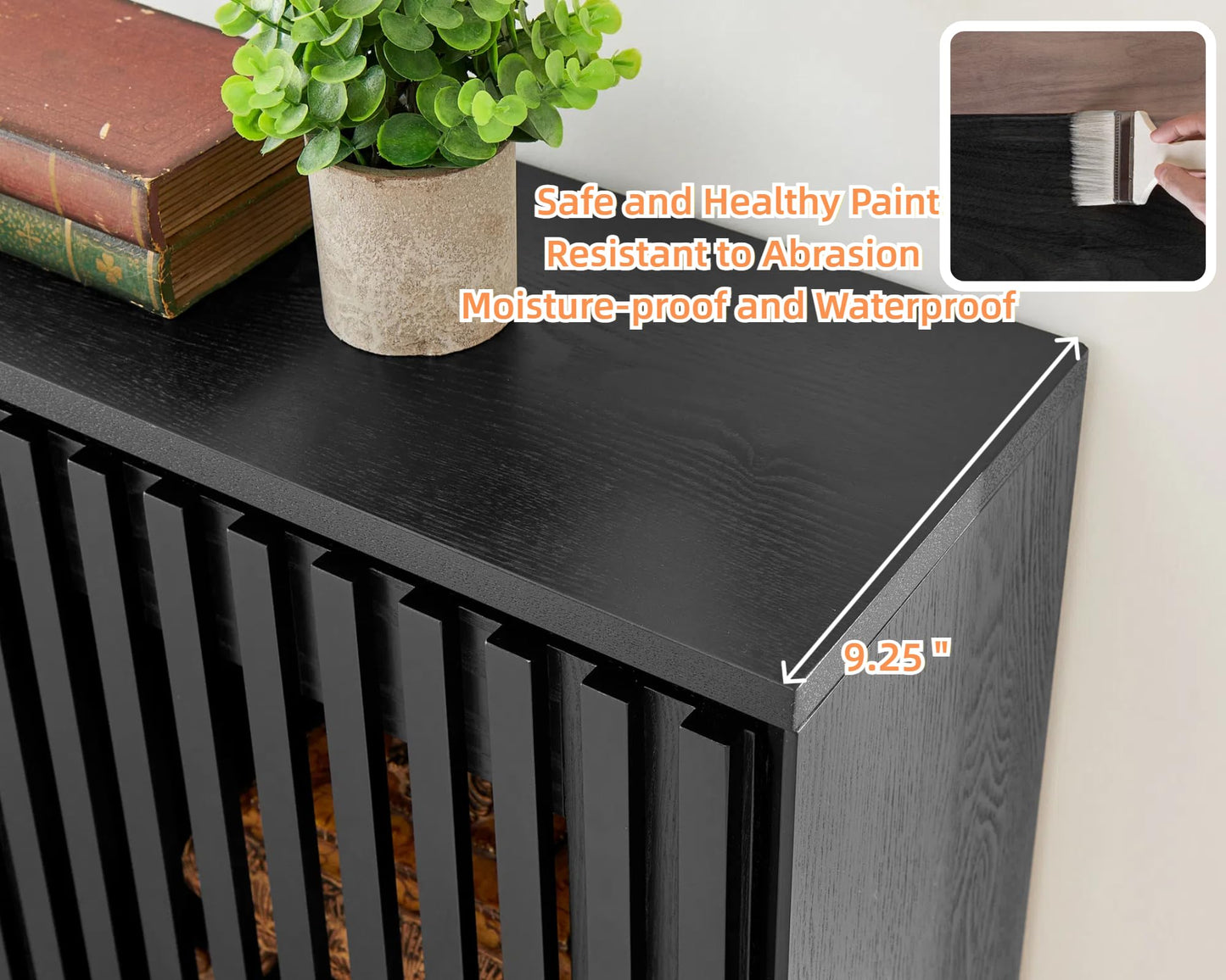 LKTART 39" Mid Century Modern Sideboard Buffet Cabinet, Narrow Credenza Storage Cabinet,Media Console Coffee Bar Table for Living Room,Entryway,Kitchen,Walnut