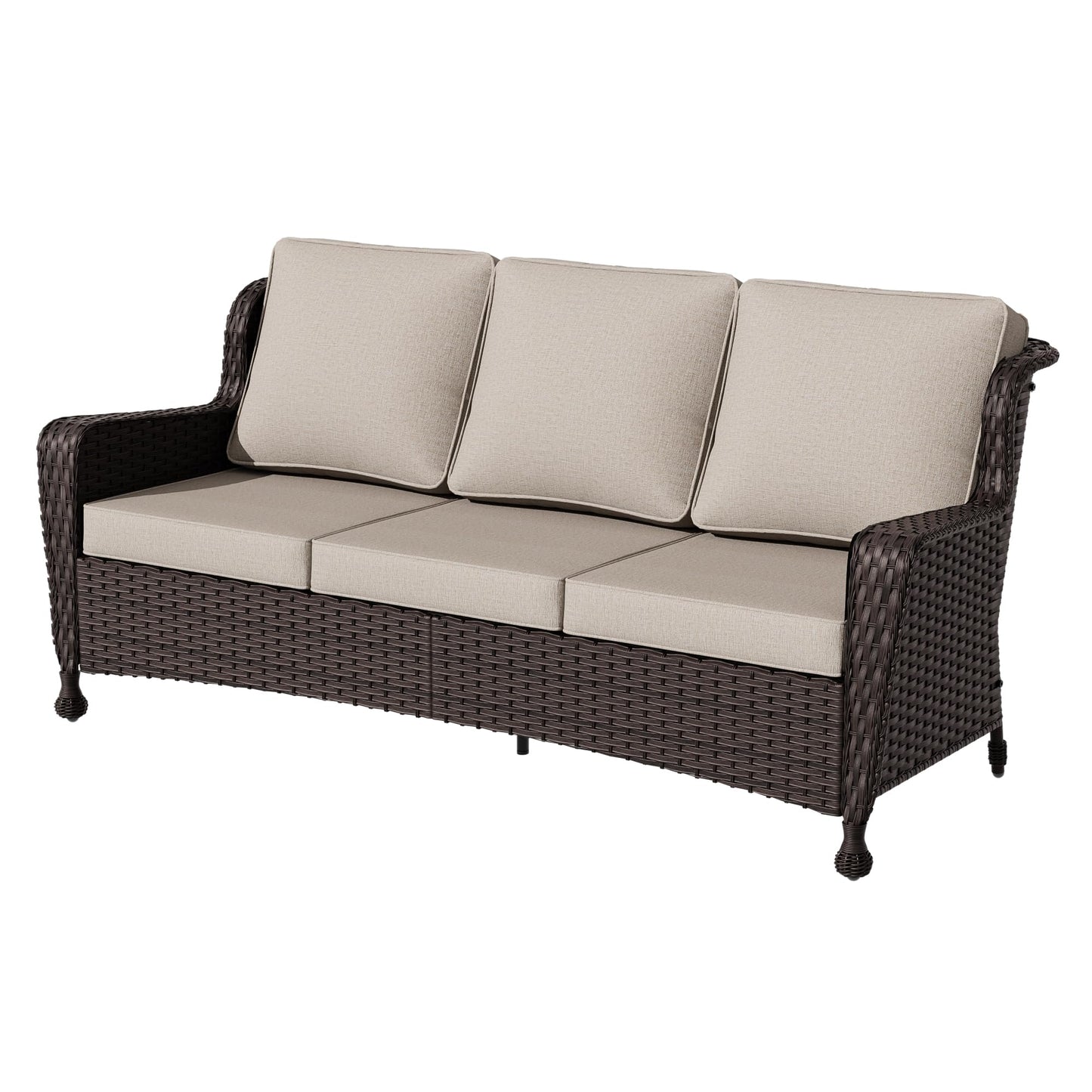 Wicker Patio Loveseat, All-Weather Rattan 2-Seat Sofa with Cushions, Outdoor Patio Furniture Set for Patio, Balcony, Backyard, Deck, Poolside