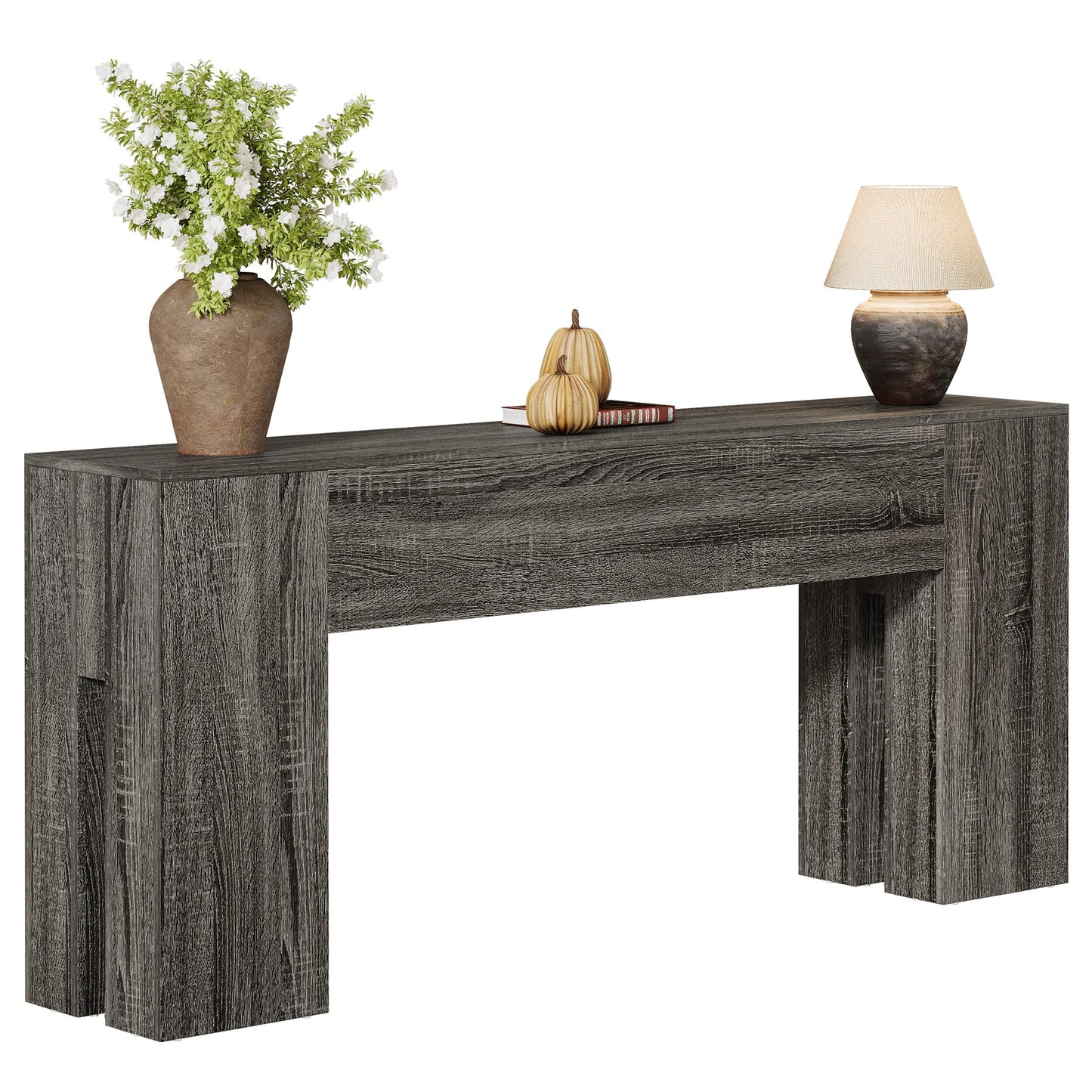 Tribesigns 71-Inch Long Console Table for Entryway, Farmhouse Sofa Console Behind Couch, Entry Table for Hallway, Foyer, Living Room, Black