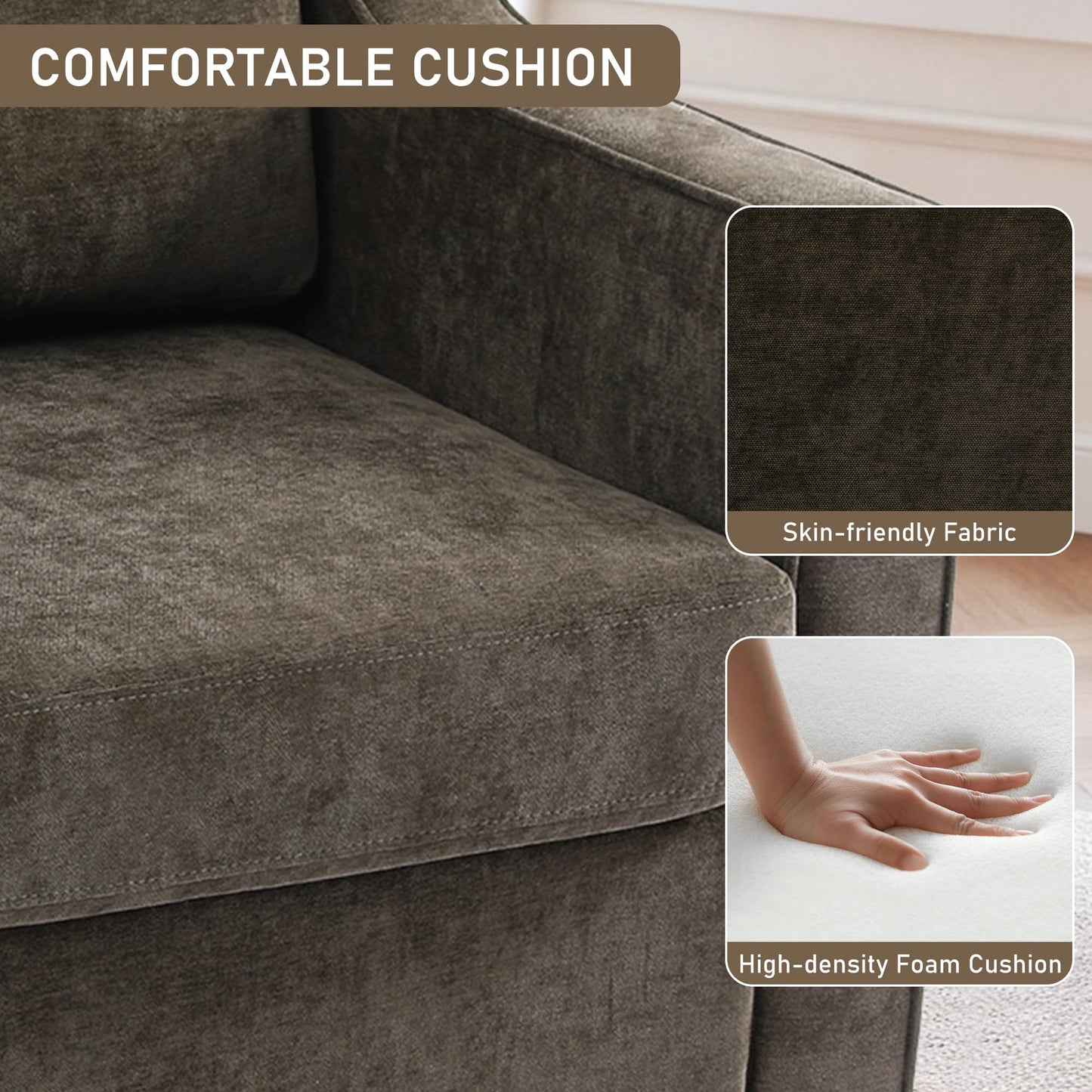 Swivel Accent Chairs Set of 2, 360° Swivel Upholstered Faux Leather Club Armchairs for Living Room, Comfy Single Sofa Reading Chair with Deep Seat, Metal Swivel Base, Coffee