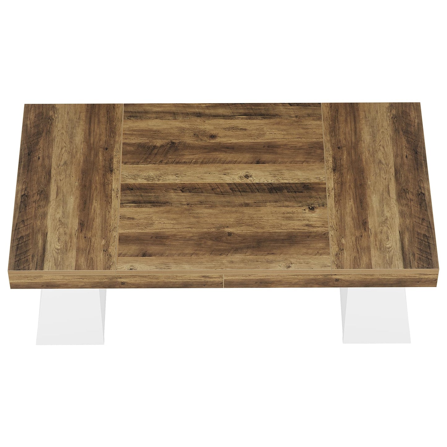 Tribesigns 55" Executive Desk, Wooden Office Desk with Double Pedestal, Modern Simple Computer Writing Table for Home Office, Light Brown