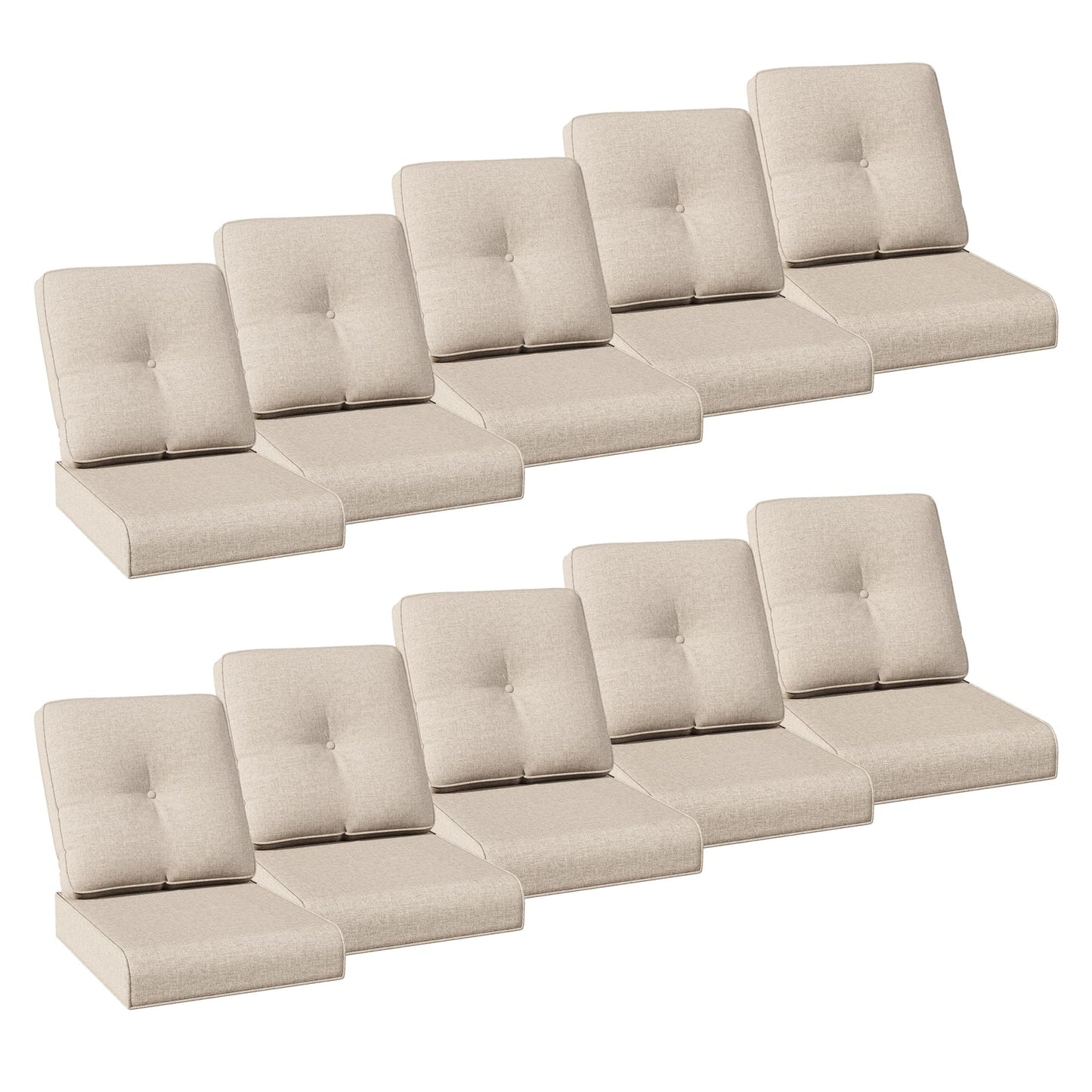 Joyside Outdoor Chair Cushions Set, 22x25/22x24 Inch Patio Furniture Deep Seat Cushions, Water Resistant & Thick Cushion, Outdoor Replacement Cushions for Seat and Sofa