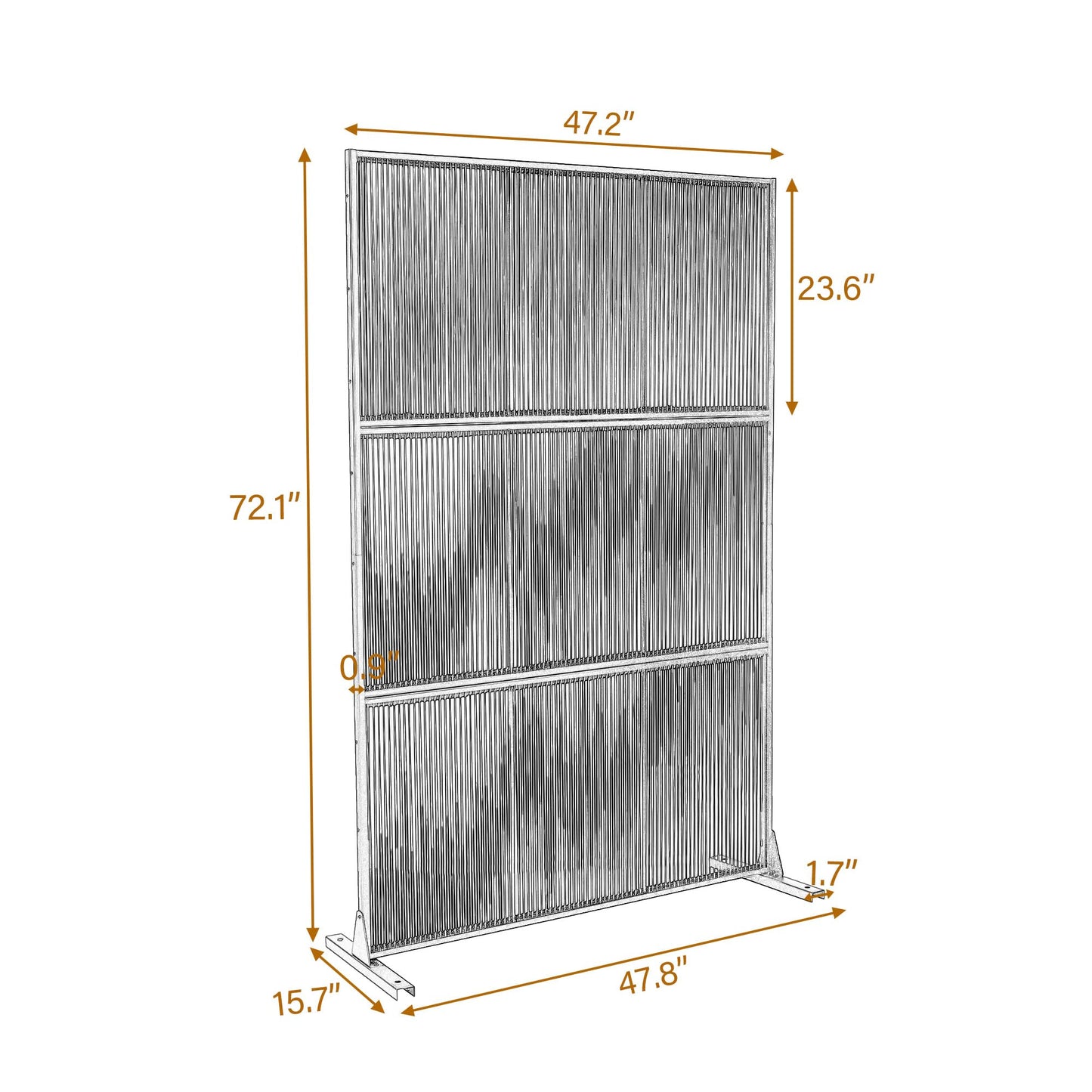 Metal Privacy Screen with Stand, 74" H×47" W Outdoor Privacy Screen for Deck Patio Lawn Garden (Black-Summer)