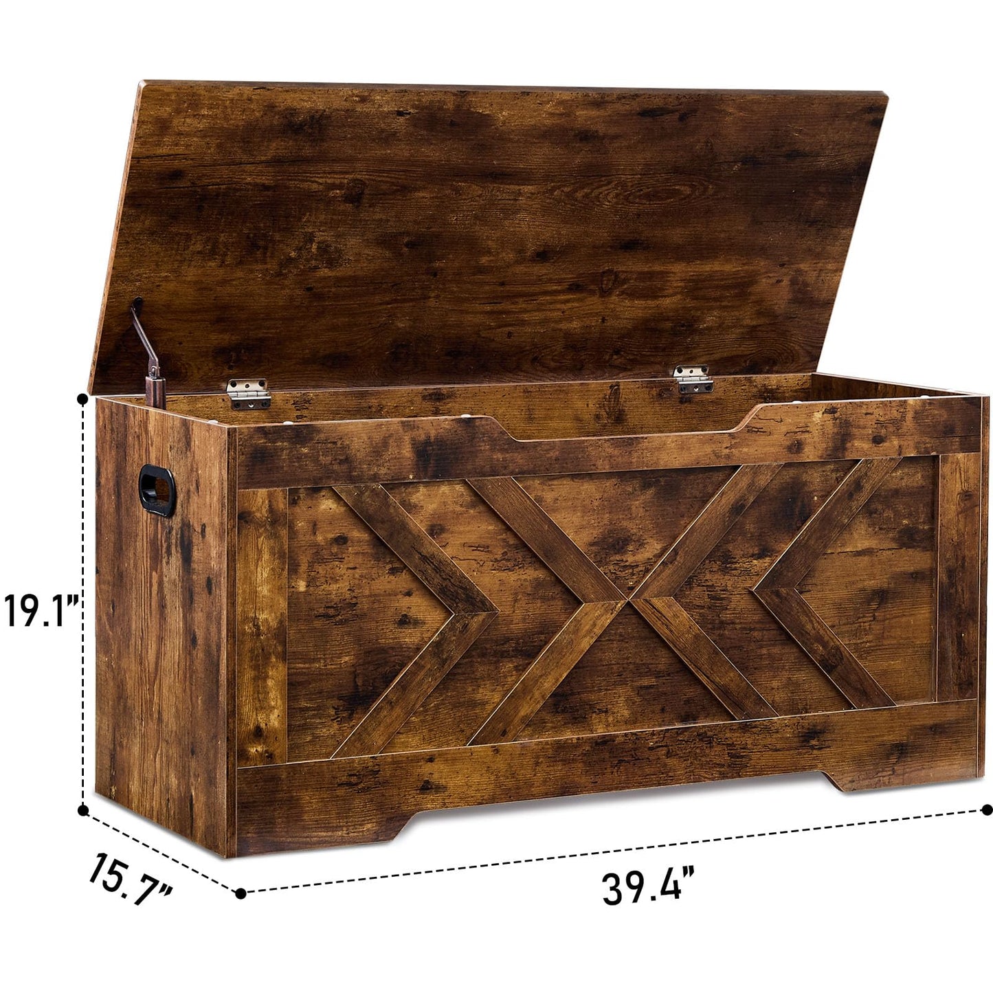 47.2” Storage Bench,Extra Large Wooden Storage Chest with 2 Safety Hinges,entryway Bench,Blanket Storage,Shoe Storage Bench for Entryway,Bedroom,Living Room,Easy Assembly.-Greige