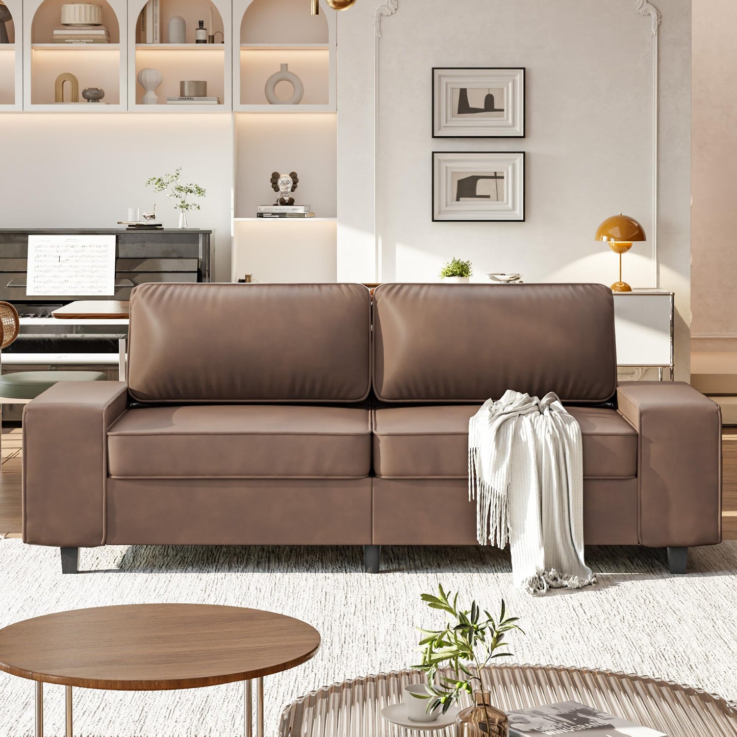 71" Loveseat Sofa for Living Room, Deep Seat Mid Century Modern Chenille Fabric 2 Love Seat Couch Love Seats for Small Space,Living Room,Studio,Apartment