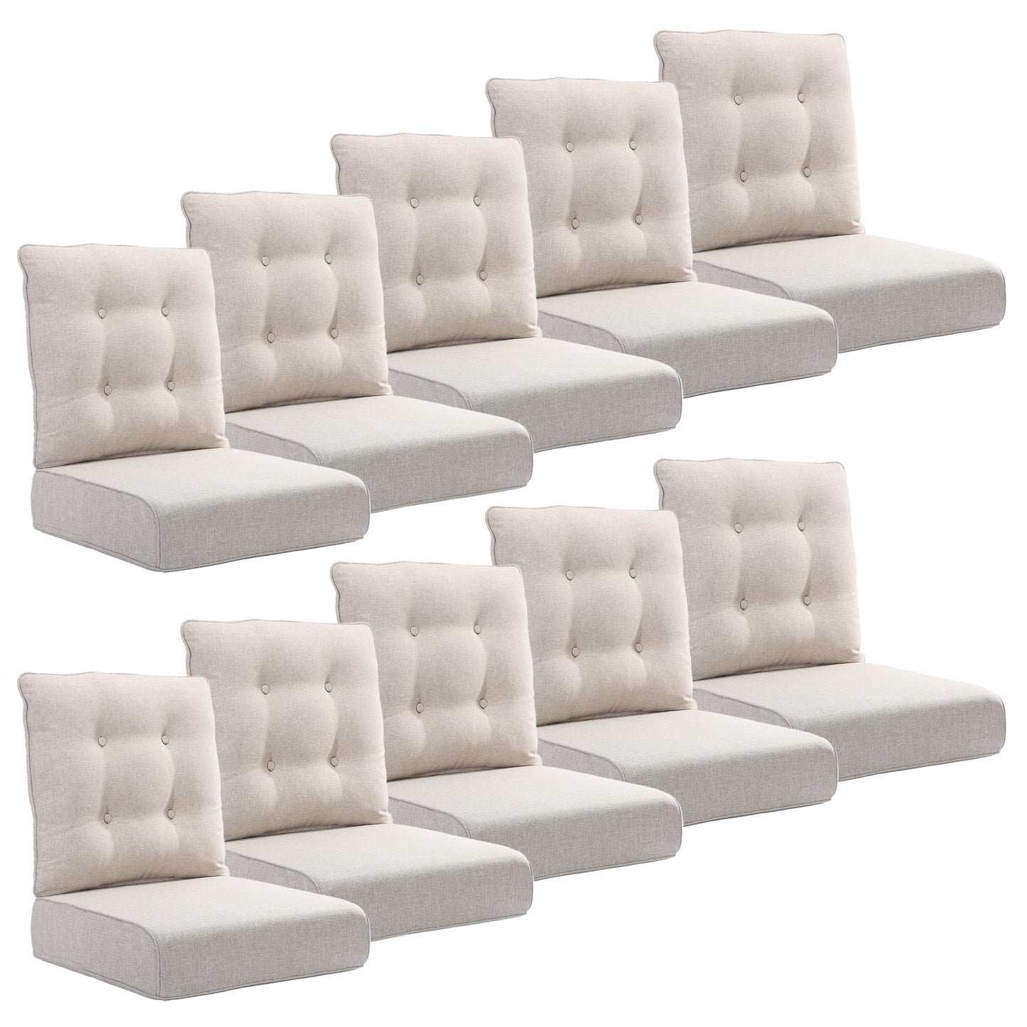 Joyside Outdoor Chair Cushions Set, 22x25/22x24 Inch Patio Furniture Deep Seat Cushions, Water Resistant & Thick Cushion, Outdoor Replacement Cushions for Seat and Sofa