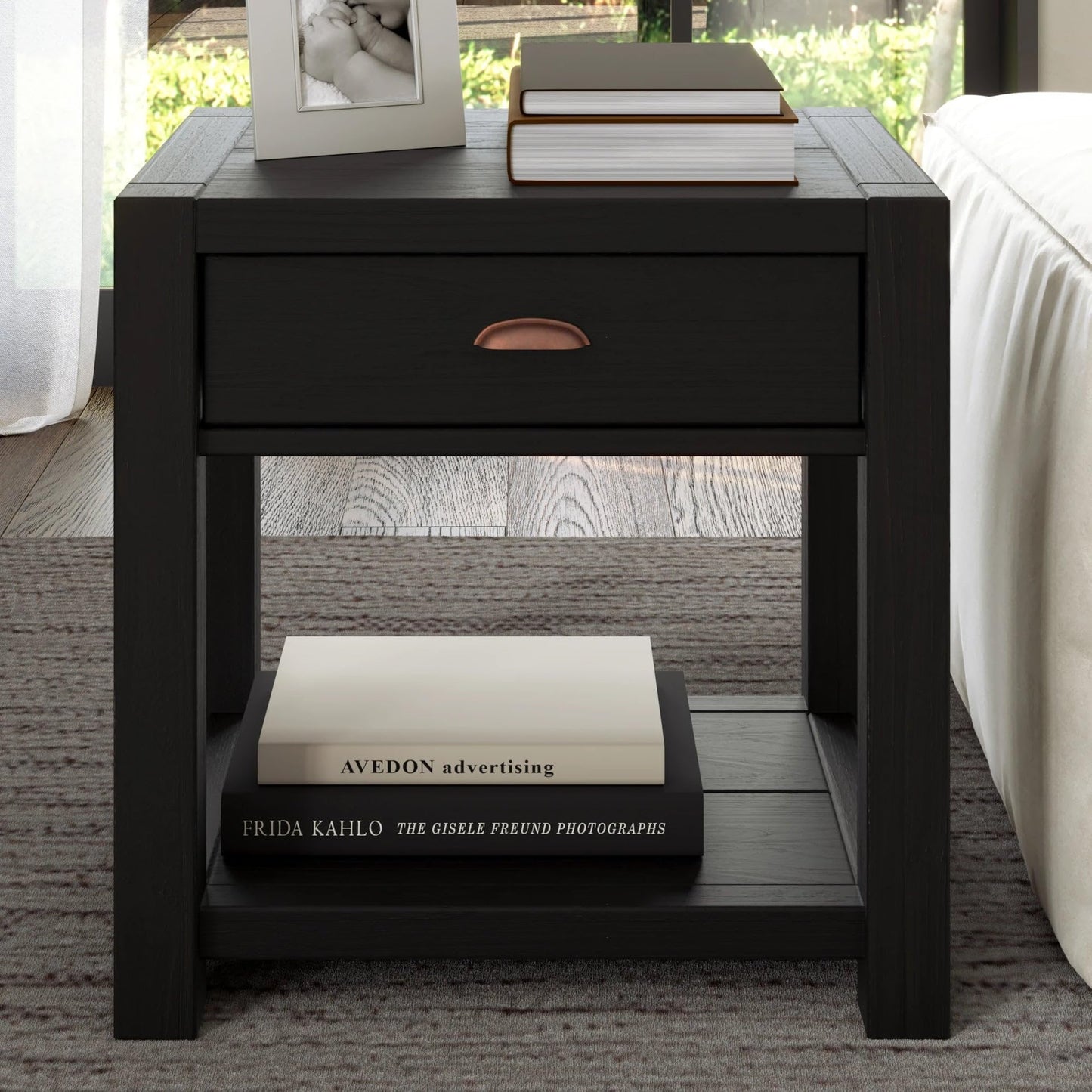 Grain Wood Furniture Montauk End Table, Solid Wood with a Driftwood Finish