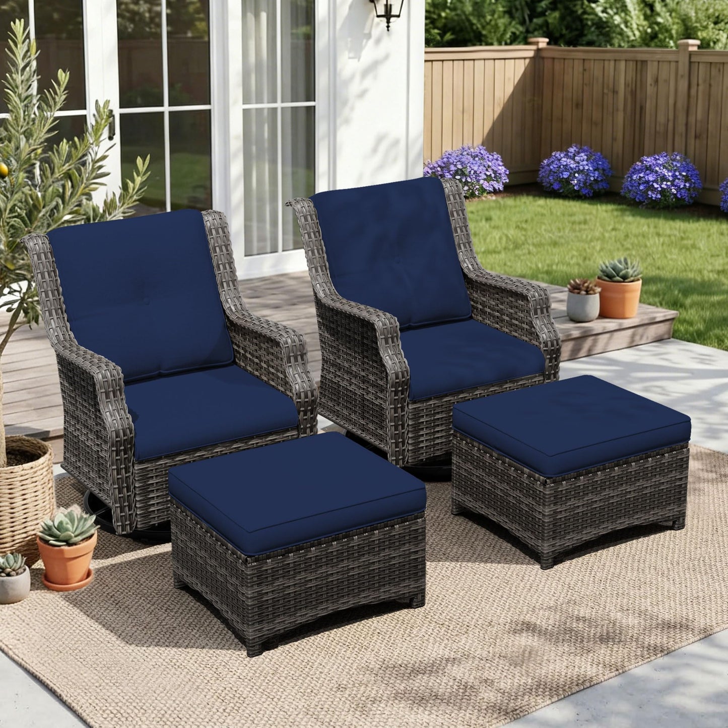 Outdoor Patio Loveseat, All-Weather 2-Seater Wicker Loveseat with Cushions, Outdoor Patio Love Seat Sofa for Garden, Balcony and Deck
