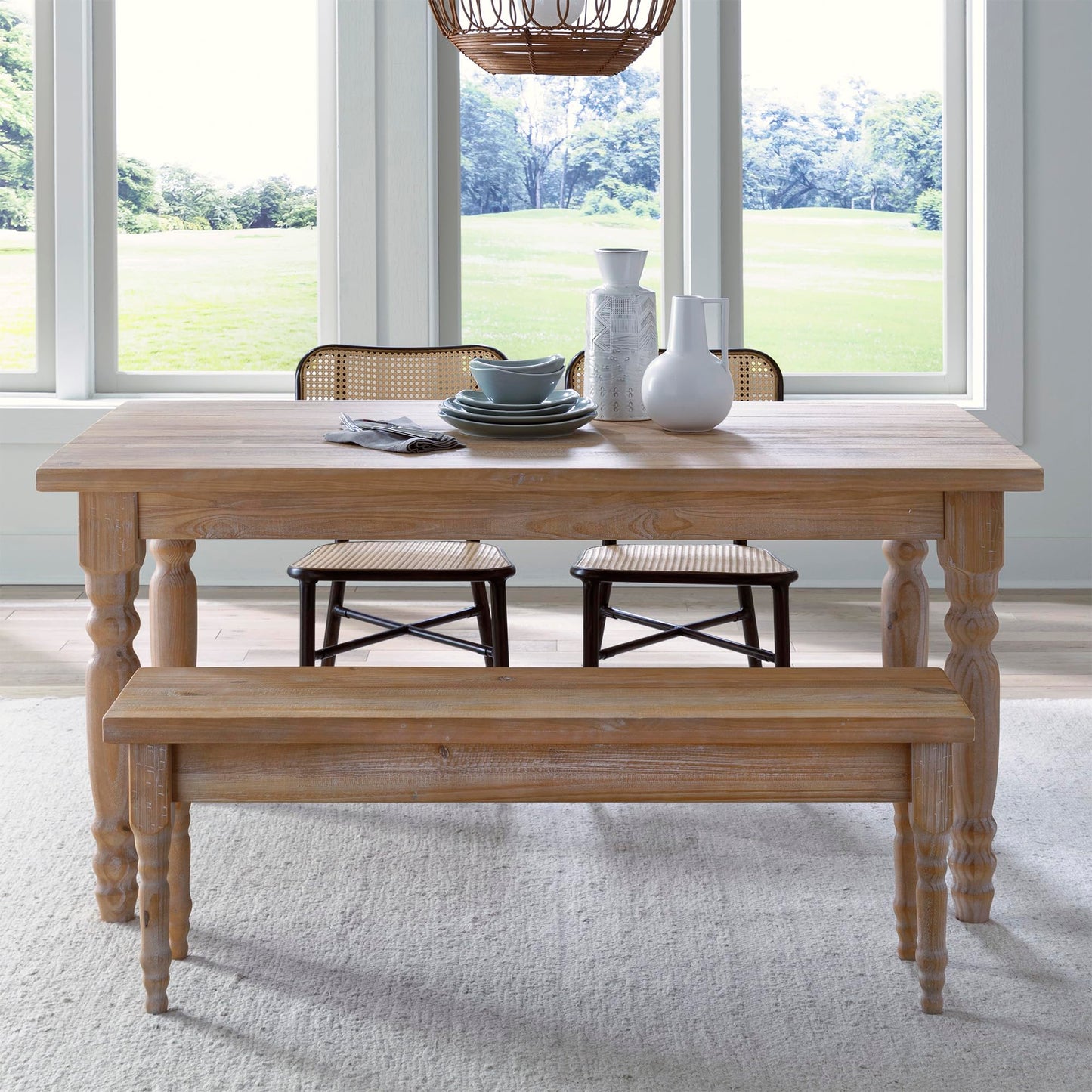 Grain Wood Furniture Valerie Original Solid Wood 63" Dining Table, Barnwood