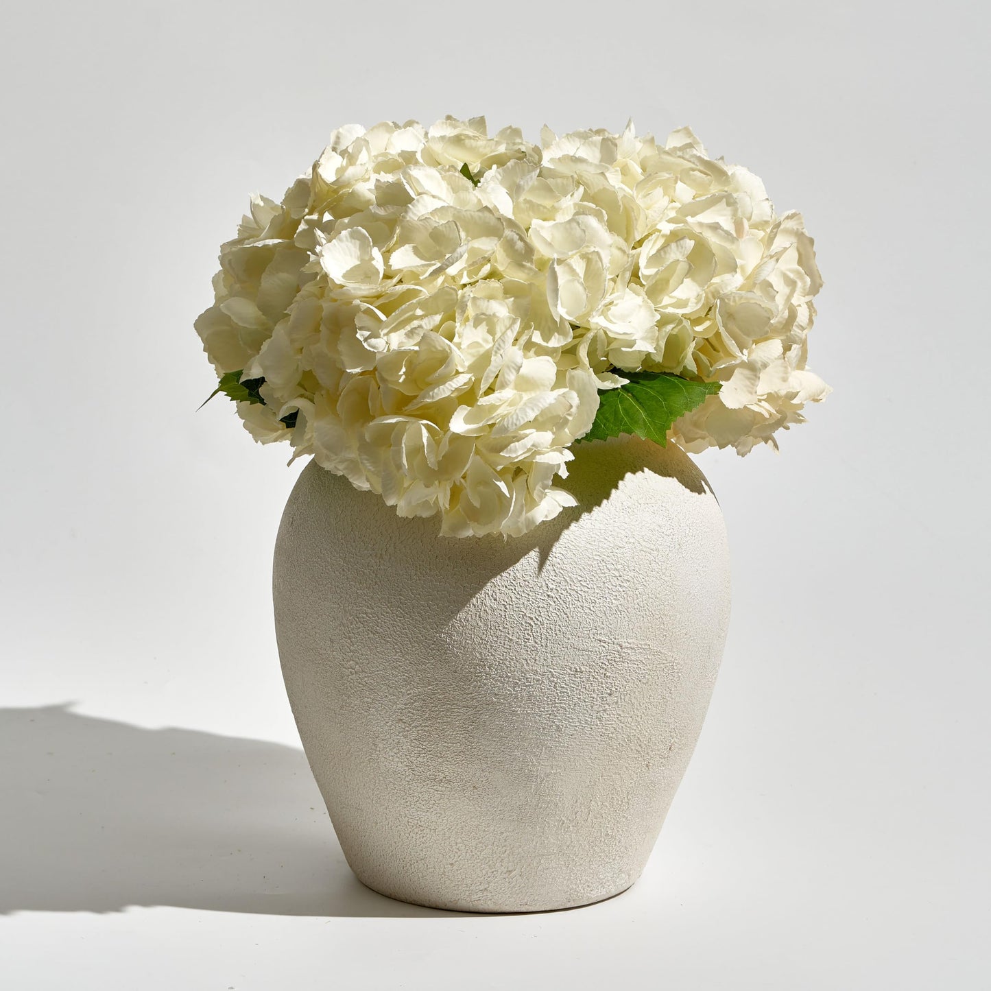 LB2 White Ceramic Large Vase, 12.7" Tall Zen Style vase, Terra Cotta Pitcher, Distressed Farmhouse Decor, Pottery Decorative Flower for Home Decor