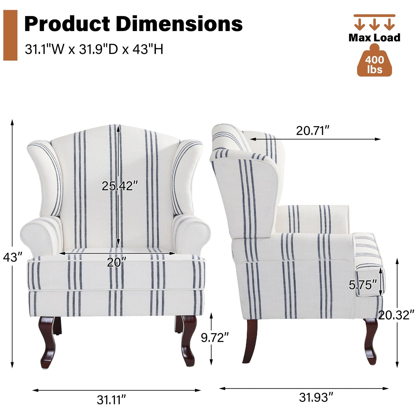 High Back Accent Chair, Comfy Upholstered Fabric Armchair for Living Room, Mid Century Modern Club Accent Chair with Curved Armrests and Solid Legs, Single Sofa Reading Chair for Bedroom, Cranberry
