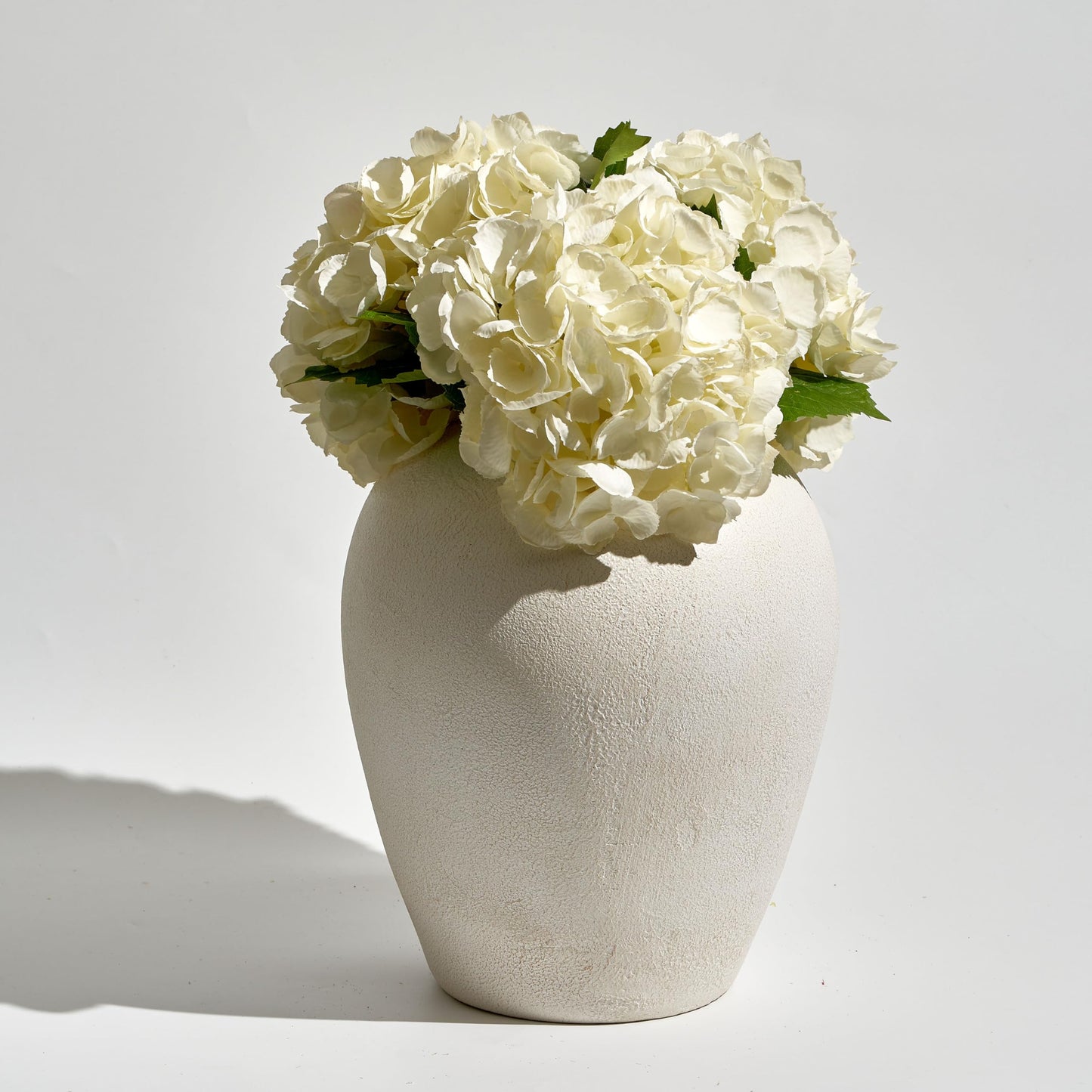 LB2 White Ceramic Large Vase, 12.7" Tall Zen Style vase, Terra Cotta Pitcher, Distressed Farmhouse Decor, Pottery Decorative Flower for Home Decor