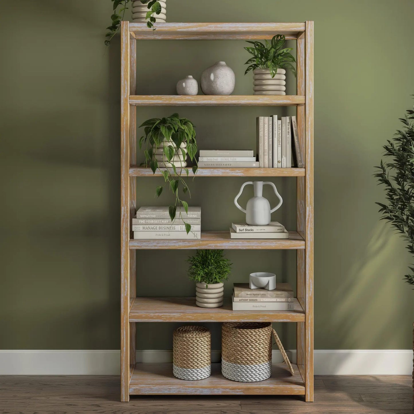 Grain Wood Furniture Greenport 72" Bookcase - Brushed Walnut