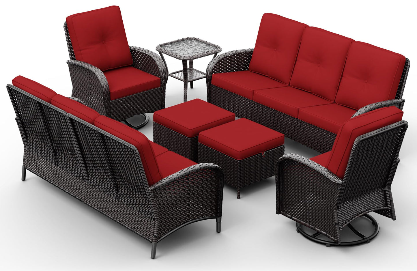 Joyside Wicker Patio Chairs Set of 2, Rattan Outdoor Furniture with Thickened Cushions, High Back, Deep Seating, Wide Armrest, Outdoor Chairs for Porch, Deck