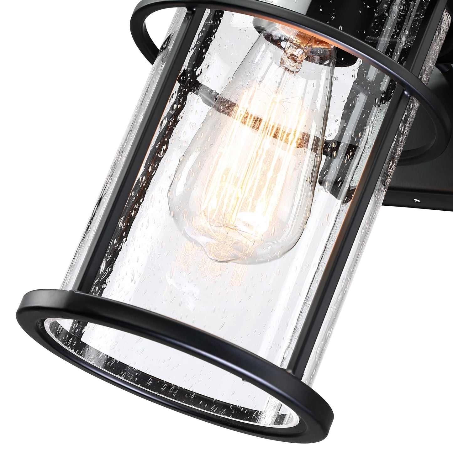 Dusk to Dawn Outdoor Porch Lights Wall Mount, Waterproof Exterior Light Fixtures,Black Modern Outdoor Light Fixtures Sconces with E26 Sockets & Glass Shades, Wall Lighting for Porch, Patio, Garage