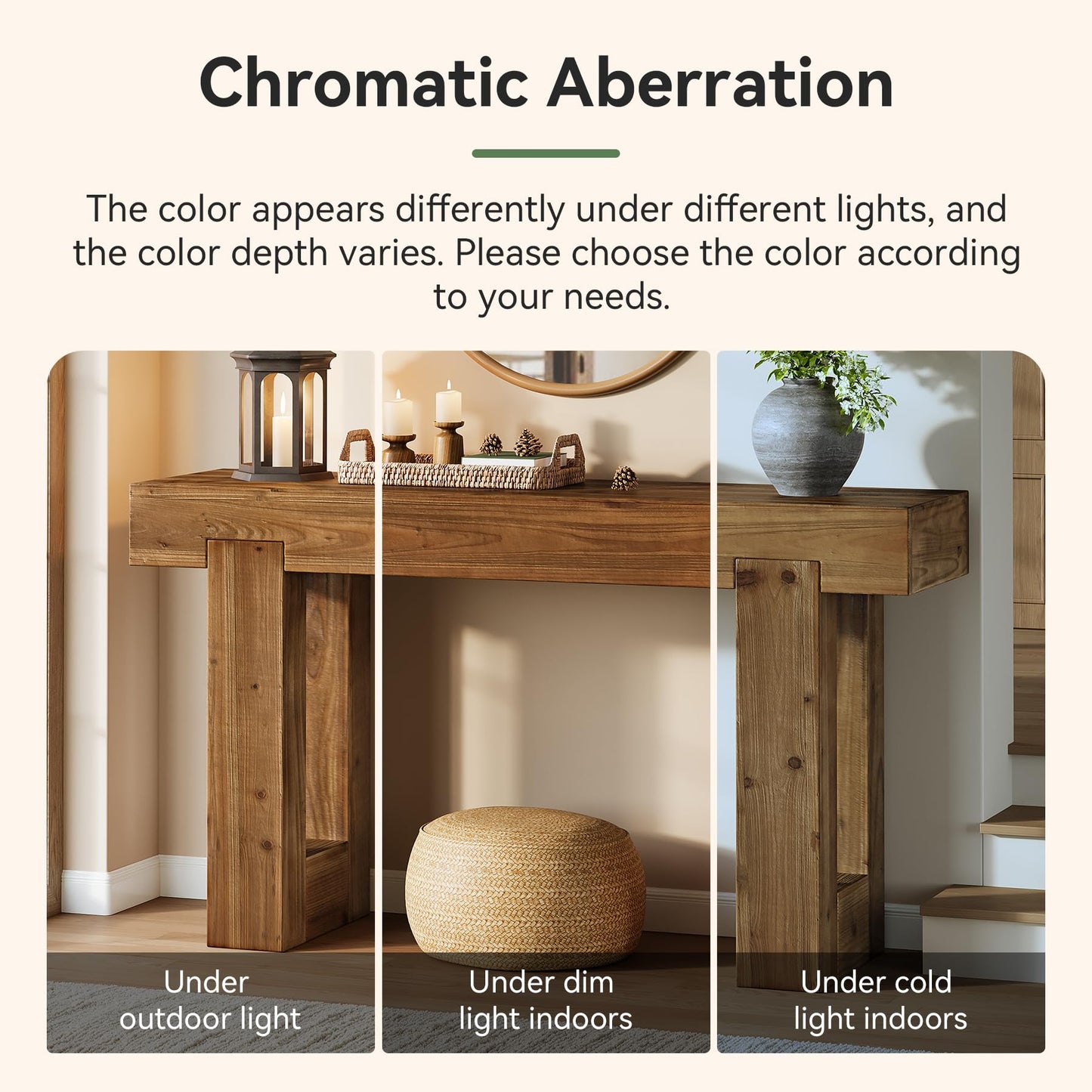 Tribesigns 63-Inch Long Console Table, Wooden Rectangular Sofa Table Behind The Couch, Farmhouse Entryway Table for Entrance, Hallway, Living Room (Natural)
