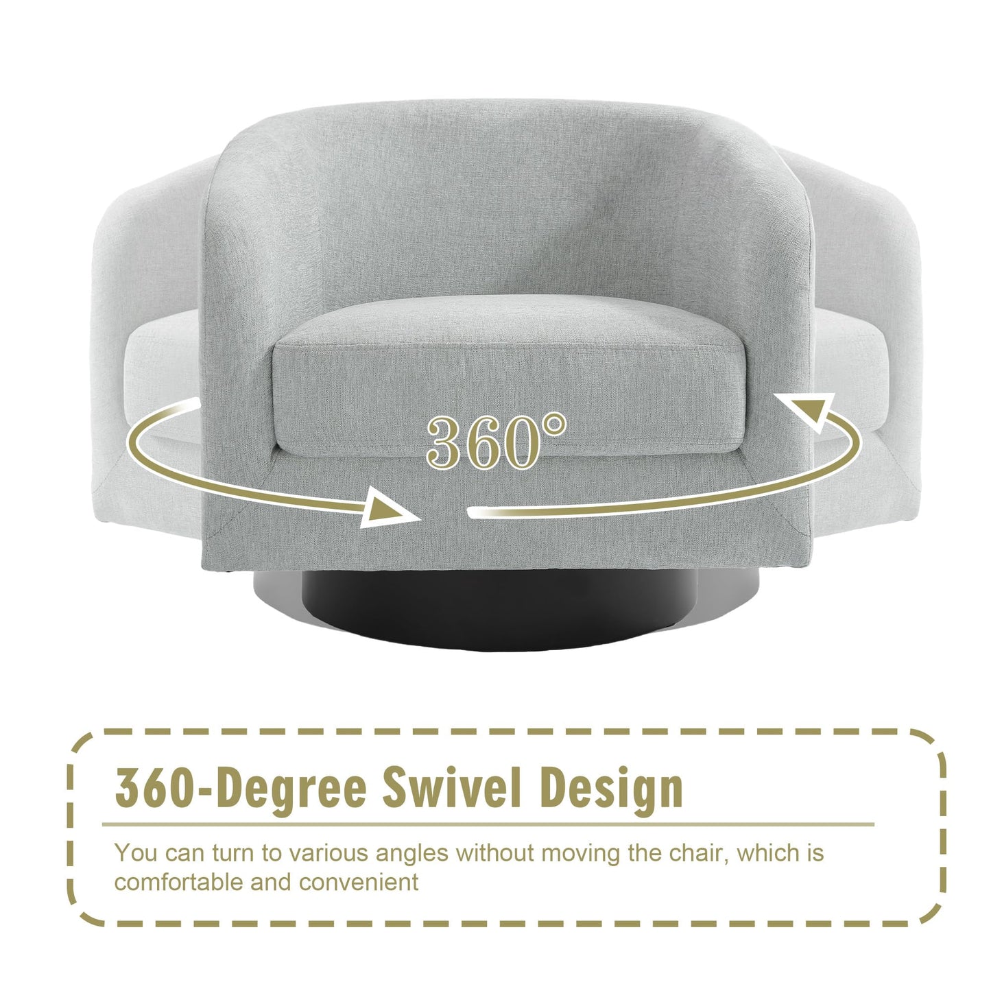 Swivel Barrel Accent Chairs Set of 2, Modern 360° Swivel Round Barrel Chair with Curve Back, Upholstered Velvet Fabric Armchair Single Sofa Club Chair for Living Room, Bedroom, Coffee