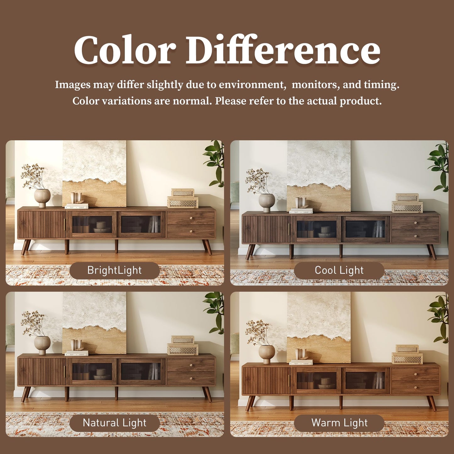 LKTART 67" Mid Century Modern TV Stand for 65/70/75/80" TVs,Entertainment Center with Sliding Doors and Drawers,Media Console for Living Room