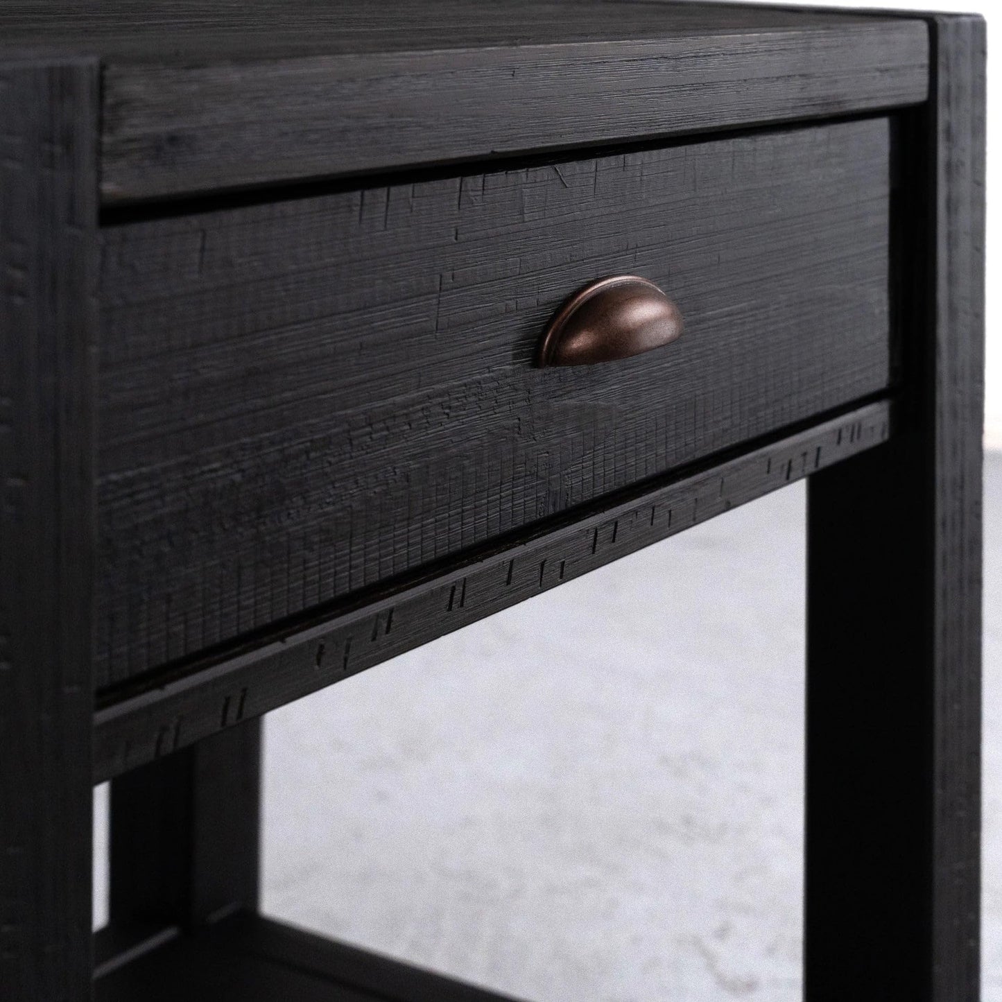 Grain Wood Furniture Montauk End Table, Solid Wood with a Driftwood Finish