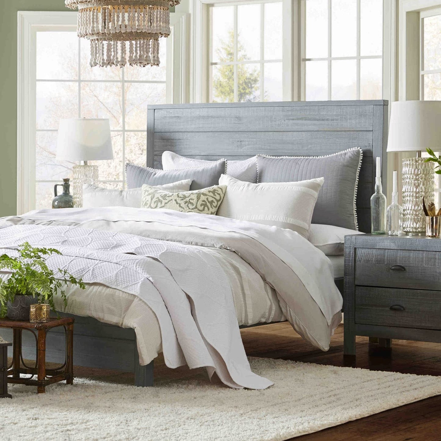 Grain Wood Furniture Montauk Solid Wood Bed, King Size, Rustic Walnut