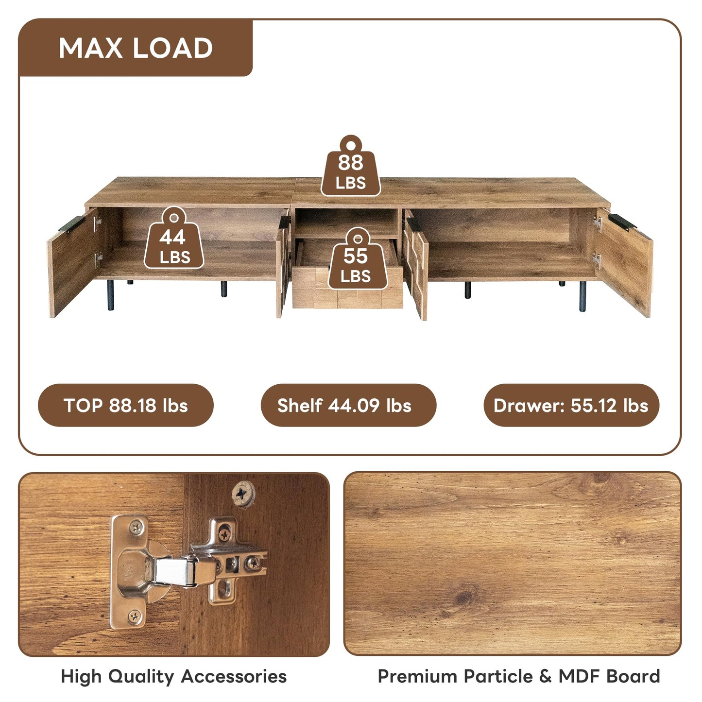LKTART 67" Mid Century Modern TV Stand for 65/70/75/80" TVs,Entertainment Center with Sliding Doors and Drawers,Media Console for Living Room