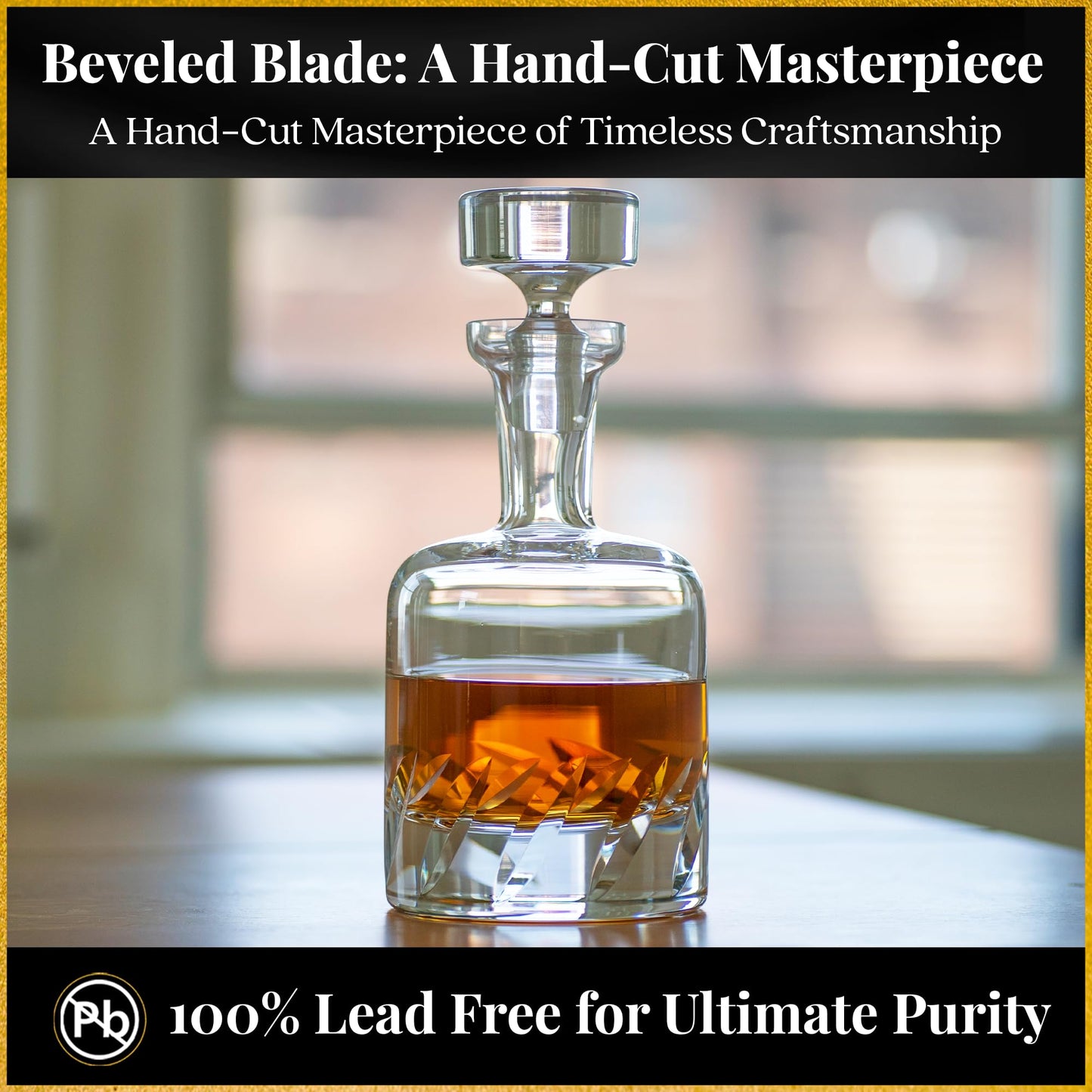 Large Wine Decanter | Hand-Crafted in Europe | 66 FL Oz | Crystal Ground Stopper | Wide Base for Optimal Aeration | 100% Lead-Free Crystal | Handblown | Gift-Boxed | Elegant Design