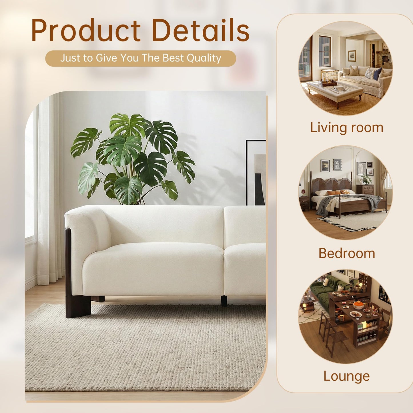 81" Loveseat Sofa Couch, 2 Seater Sofa Couches with Wood Legs and Armrest, Comfy Thick Cushion Upholstered Lounge Loveseat Sofa Chair for Living Room Office, Chenille Fabric, Gray