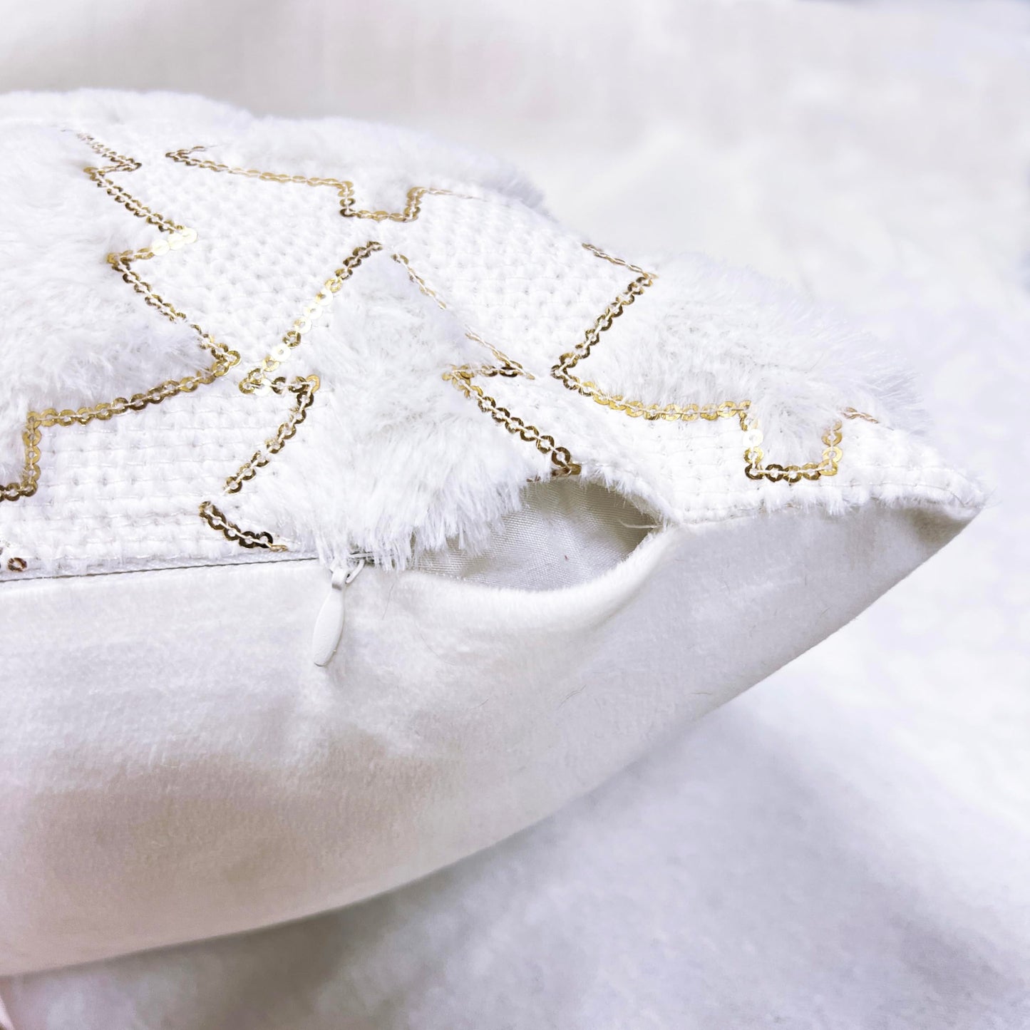 VAKADO Christmas Throw Pillow Covers 18x18 Set of 2 Embroidered Decorative Xmas Couch Cushion Cases Holiday Soft Home Decor for Bedroom Sofa Chair Porch Winter, Cream