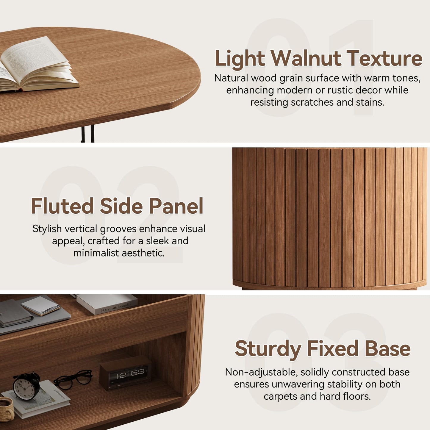 Epecoya 47 Inch Lift Top Coffee Table with Storage for Living Room, 2-Tier Rustic Lift Up Tabletop Mid Century Center Tables with Hidden Compartment for Apartment, Dark Walnut Brown