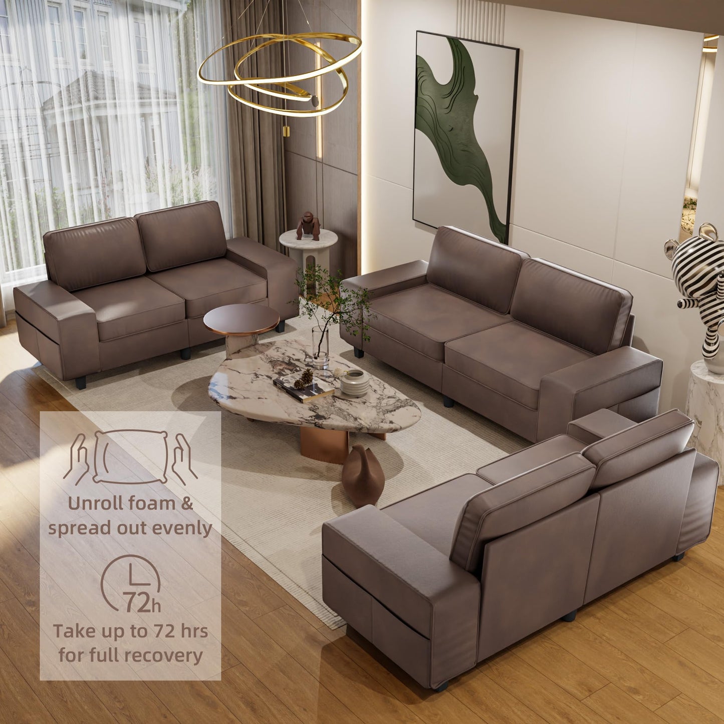 71" Loveseat Sofa for Living Room, Deep Seat Mid Century Modern Chenille Fabric 2 Love Seat Couch Love Seats for Small Space,Living Room,Studio,Apartment