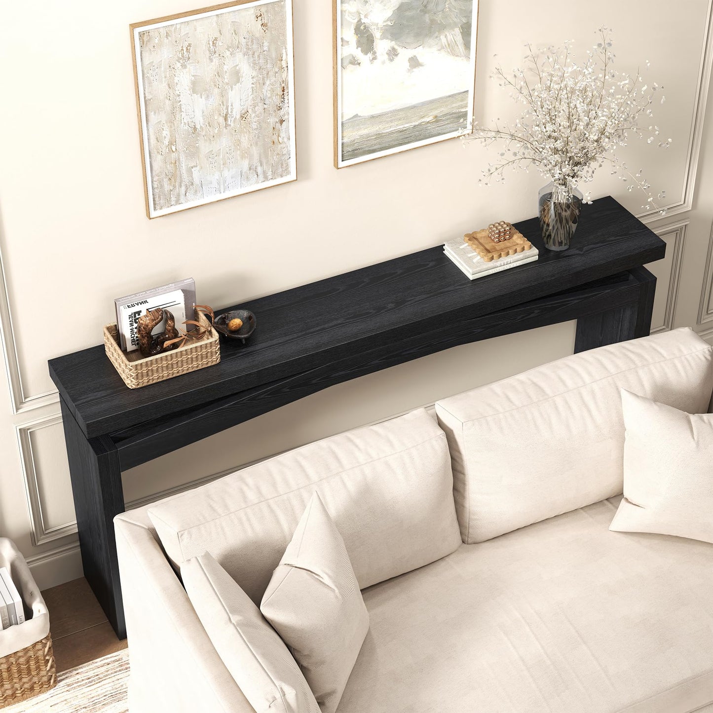Epecoya Console Tables for Entryway 63-Inch, Wooden Sofa Tables Narrow Long Behind Couch Farmhouse, Modern Entryway Tables Rectangular for Entrance, Home, Living Room, Natural Brown
