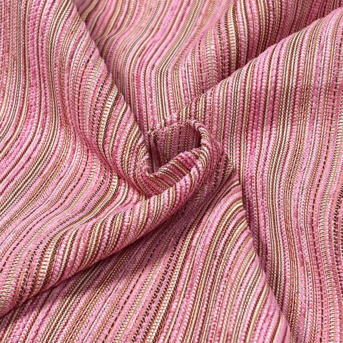 VAKADO Outdoor Waterproof Throw Pillow Covers 18x18 Set of 2,Chenille UV Decorative with Hem Patio Furniture Cushion Cases Decor for Bench Garden Tent Chair Seat Porch Couch,Stripe Beige