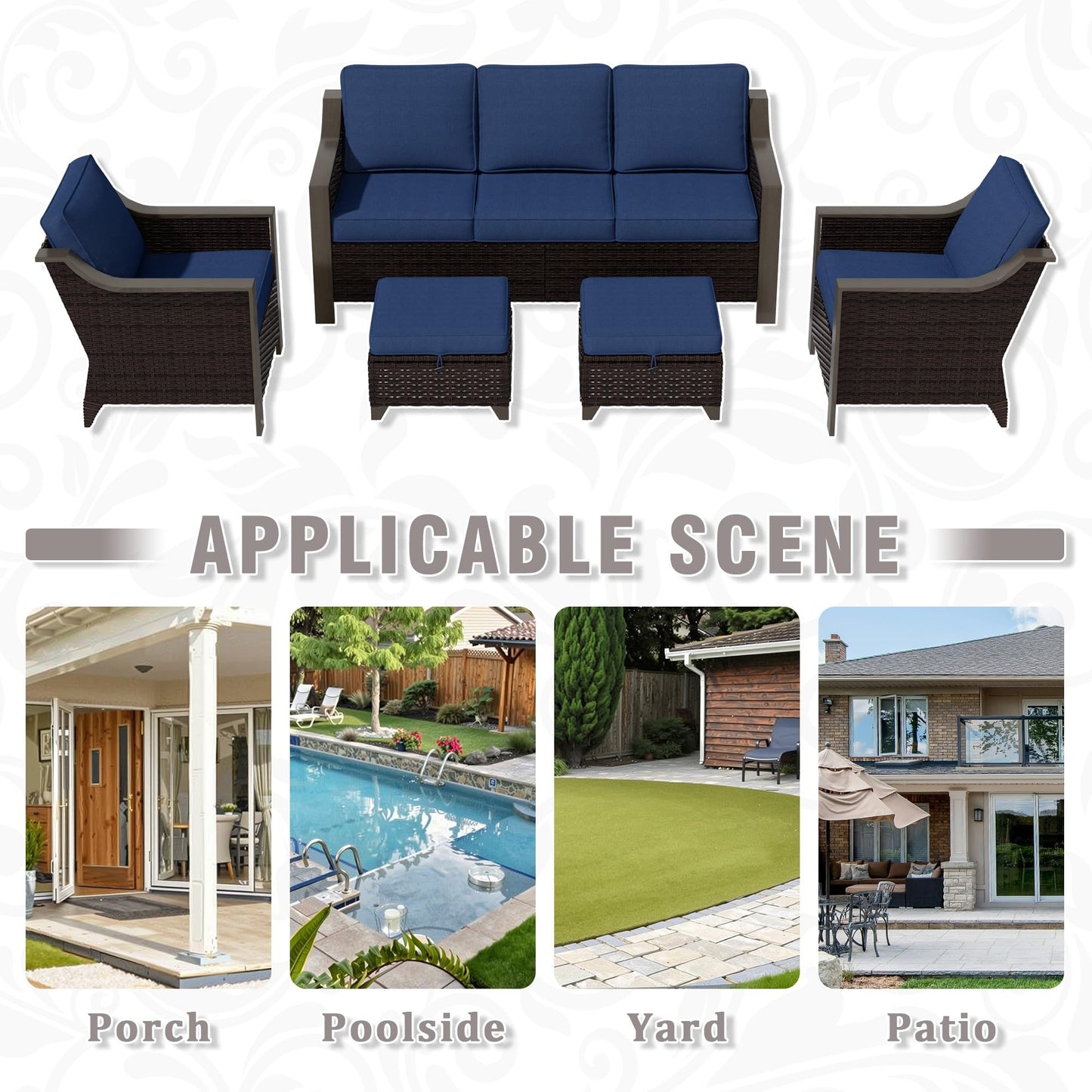 74 Inch Patio 3-Seater Sofa,PE Wicker Outdoor Lounge with Thick Removable Water-Resistant Cushions, Rust-Proof Steel Frame, 900LBS Capacity, Beige