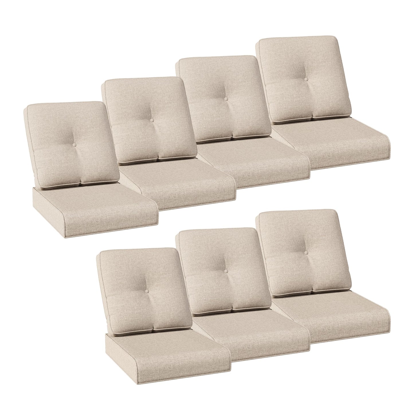 Joyside Outdoor Chair Cushions Set, 22x25/22x24 Inch Patio Furniture Deep Seat Cushions, Water Resistant & Thick Cushion, Outdoor Replacement Cushions for Seat and Sofa